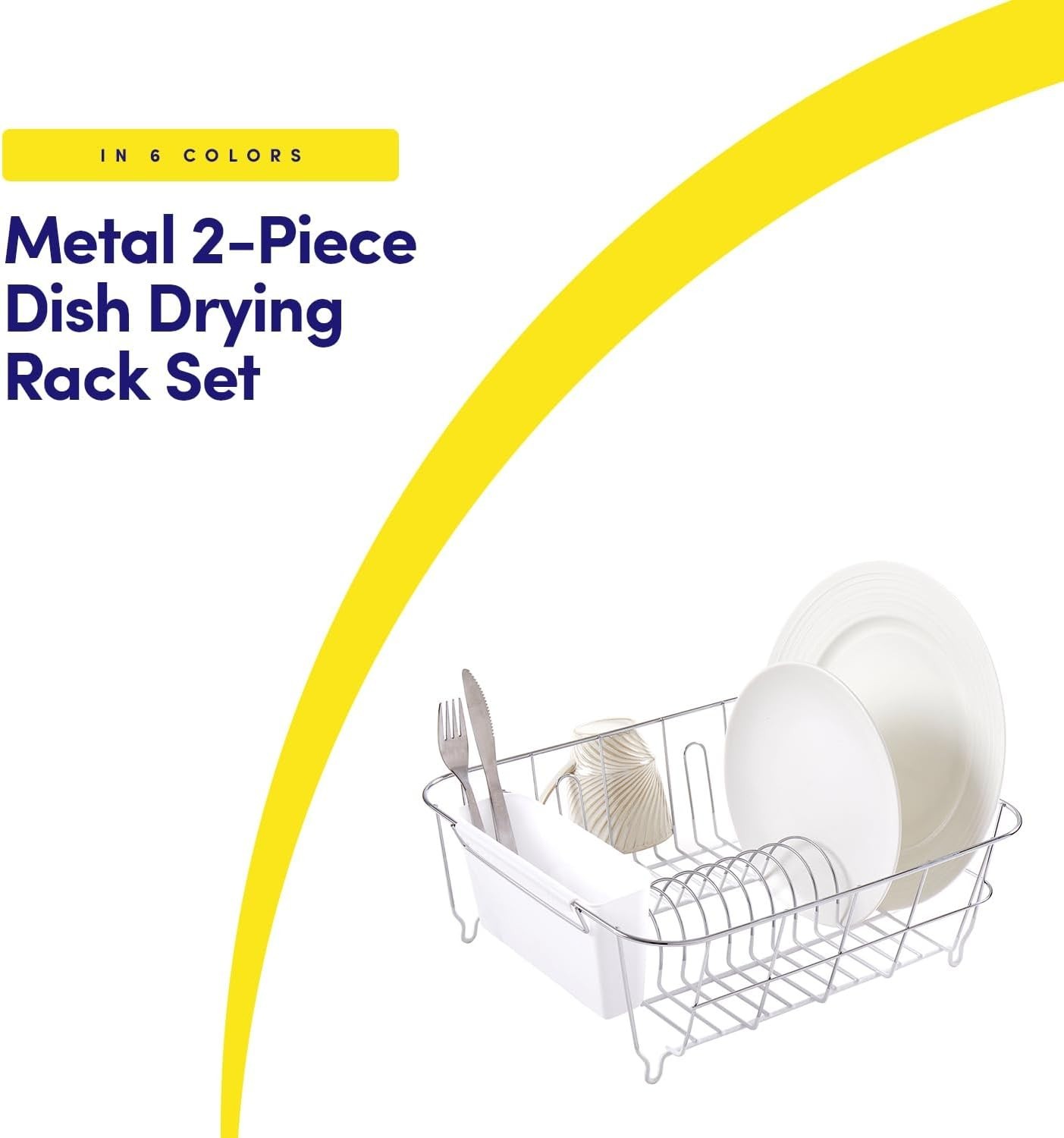 Rubbermaid 6032-ar-wht Dish Drainer, White Wire, Large, Dry Rack
