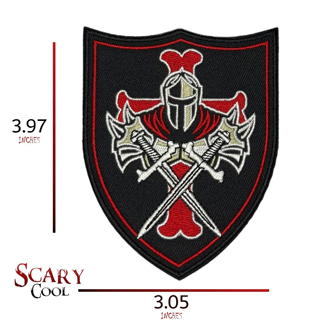 New Knight Templar Sword Shield Cross Embroidered Biker Iron On Patch