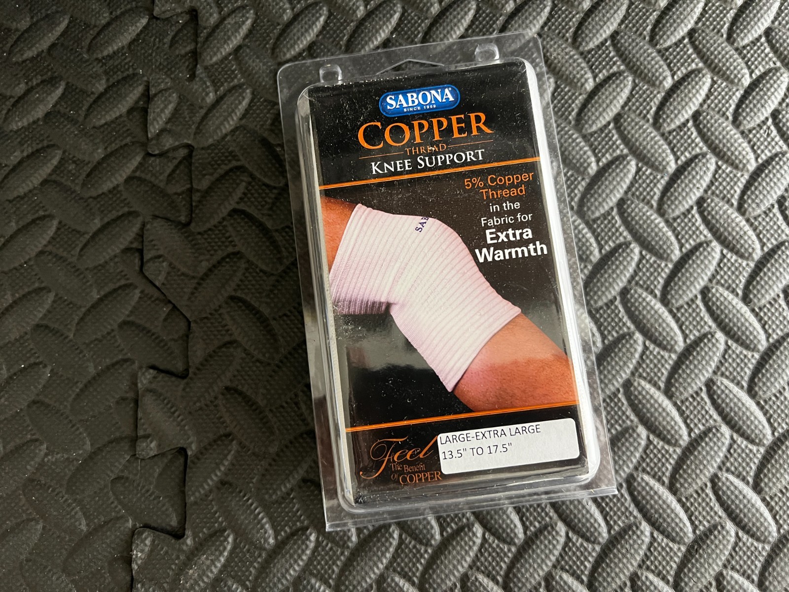 Sabona Copper Thread Knee Support Large X-Large New In Package 13.5 x 17.5