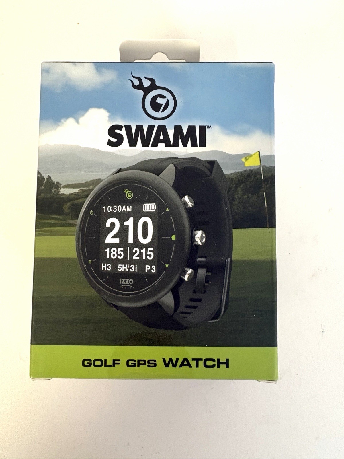 IZZO Swami Golf GPS Black Circular Watch New in Box Preloaded w 38,000+ Courses