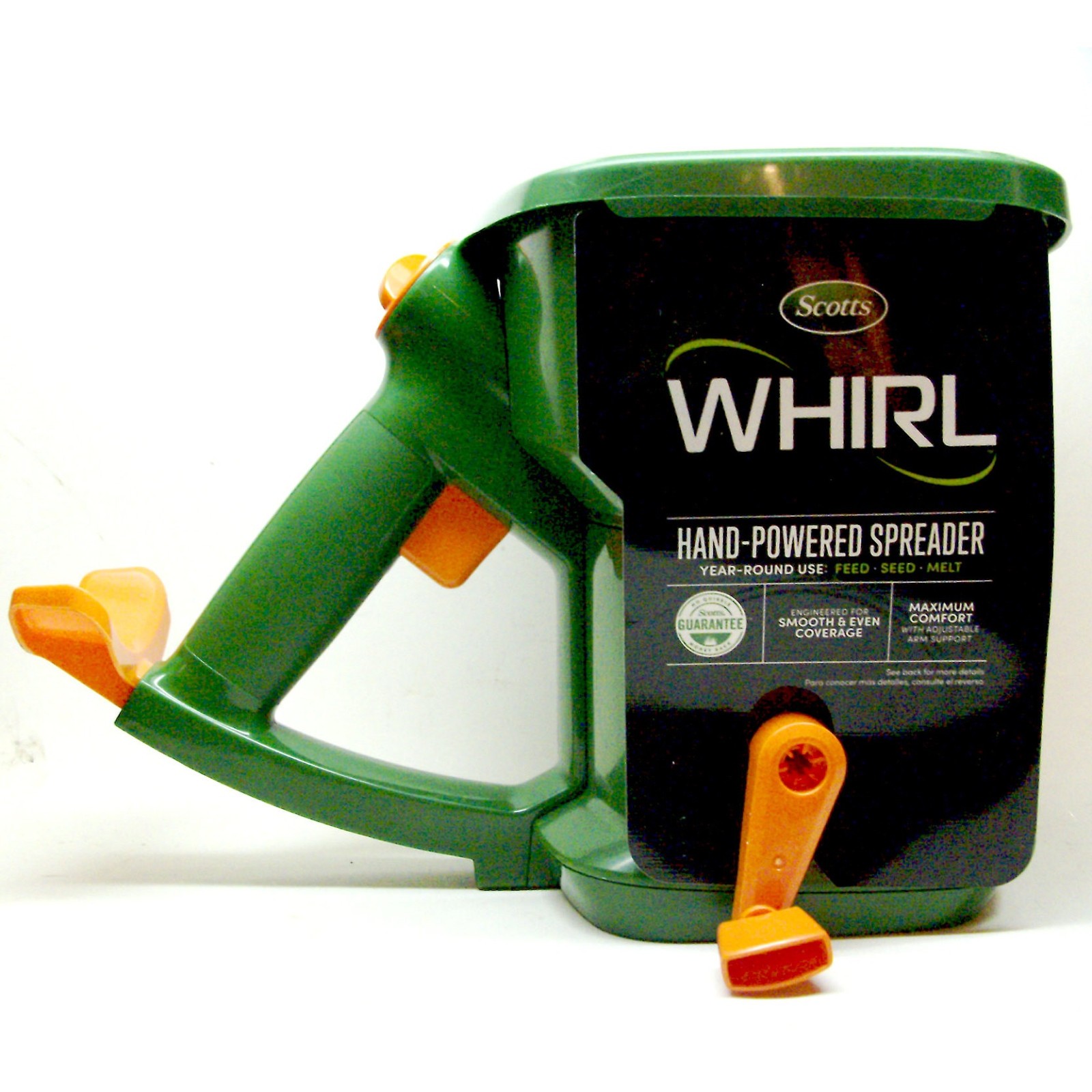 Scotts WHIRL HAND-POWERED Walk Behind Broadcast Seed SPREADER Grass Fertilizer +