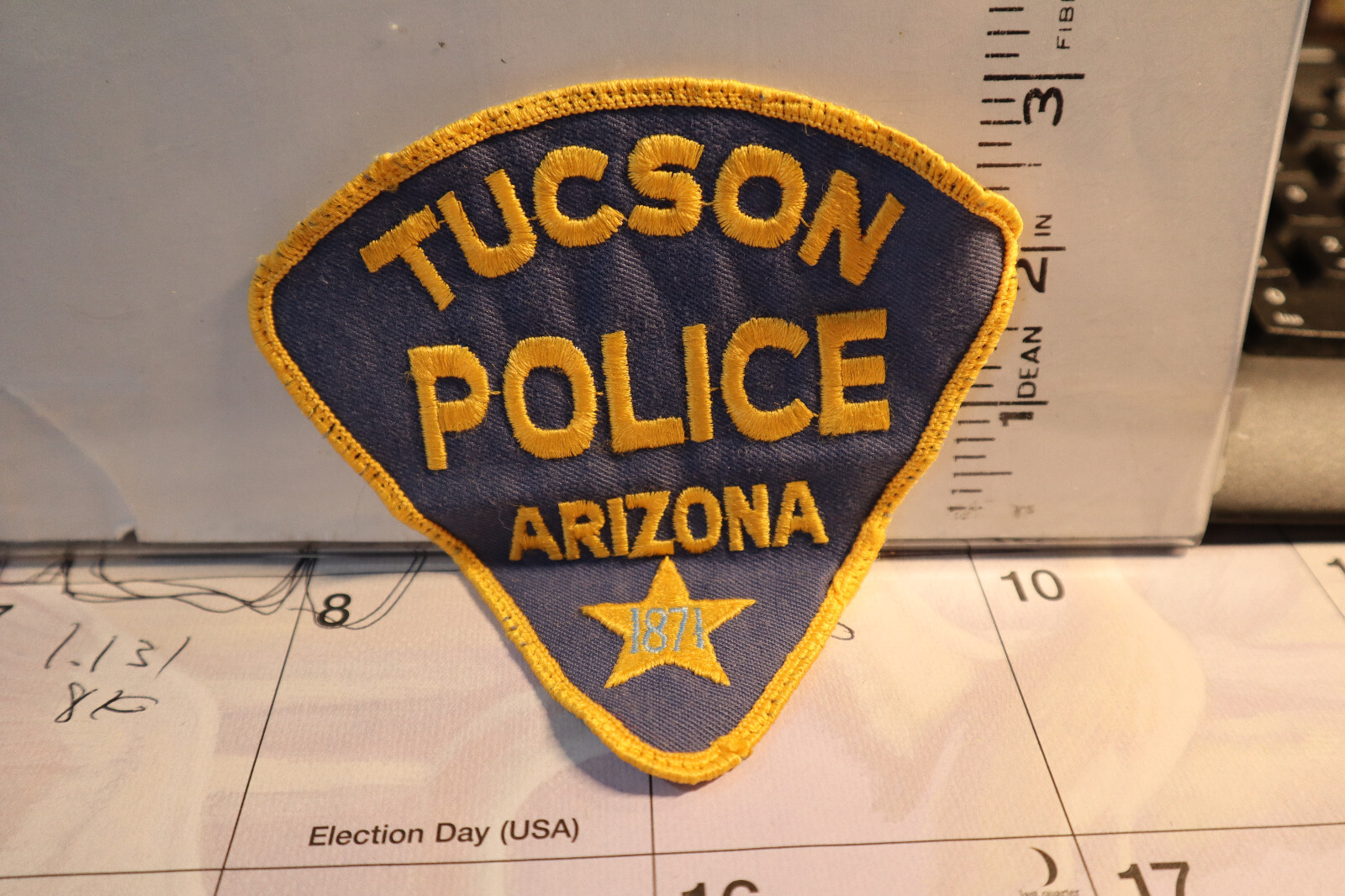 police patch   TUCSON POLICE ARIZONA 1871 LIGHT BLUE NUMBERS