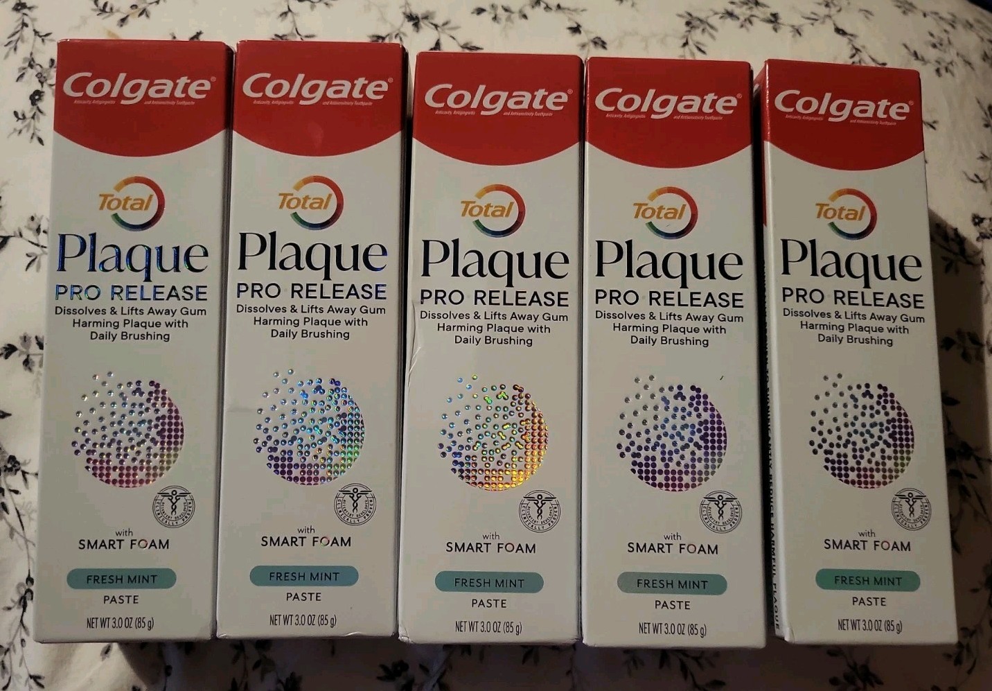 5 Colgate Plaque Pro Release Fresh Mint Toothpaste 3oz -EXP: 6/27