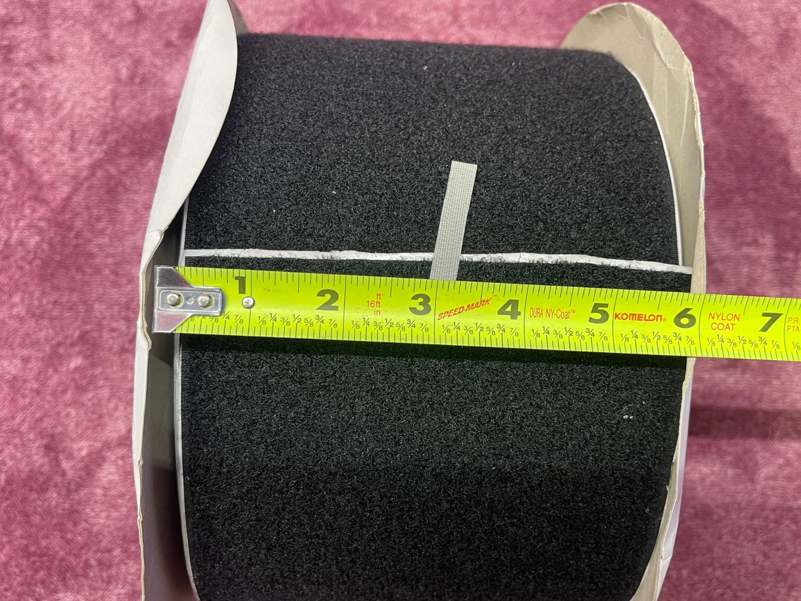 6 inch x 52 foot Adhesive Black Loop side only Tape for Hook and Loop