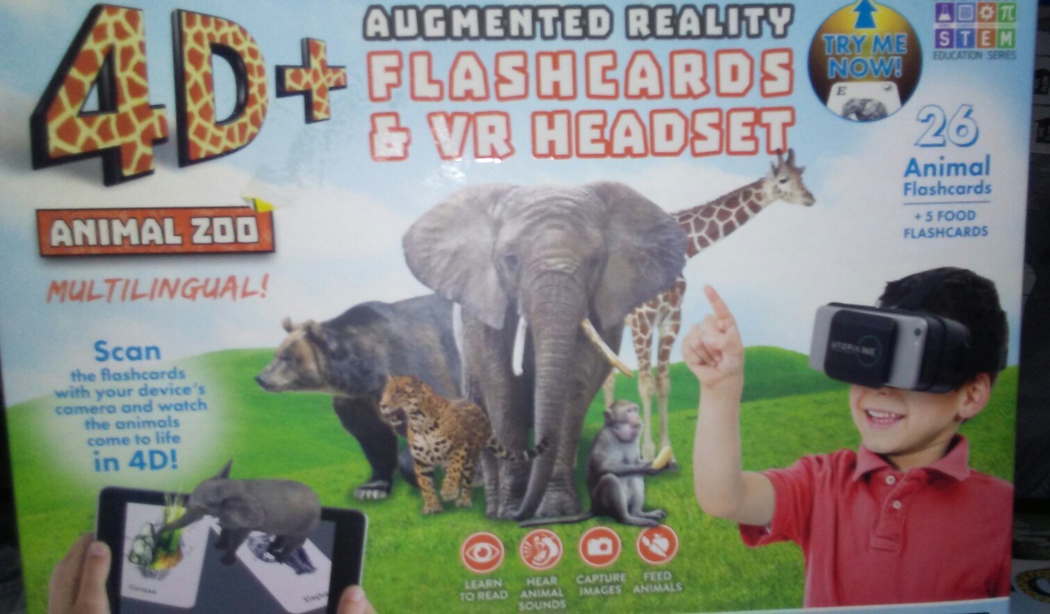 Utopia 360 + 11 Languages +4D+ VR Headset Animal Zoo Augmented Reality Card