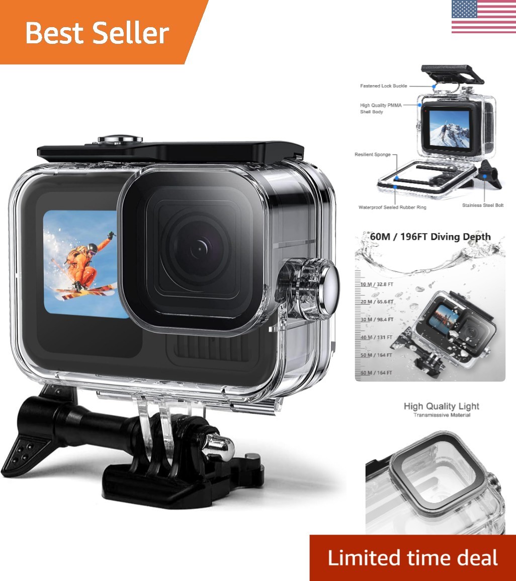 Clear 60M Waterproof Housing for GoPro Hero Series - Perfect for Water Sports