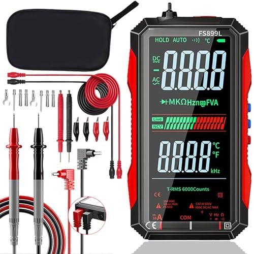 2026 Upgraded FS899L Digital Multimeter, Color Screen, USB-C with 16pcs