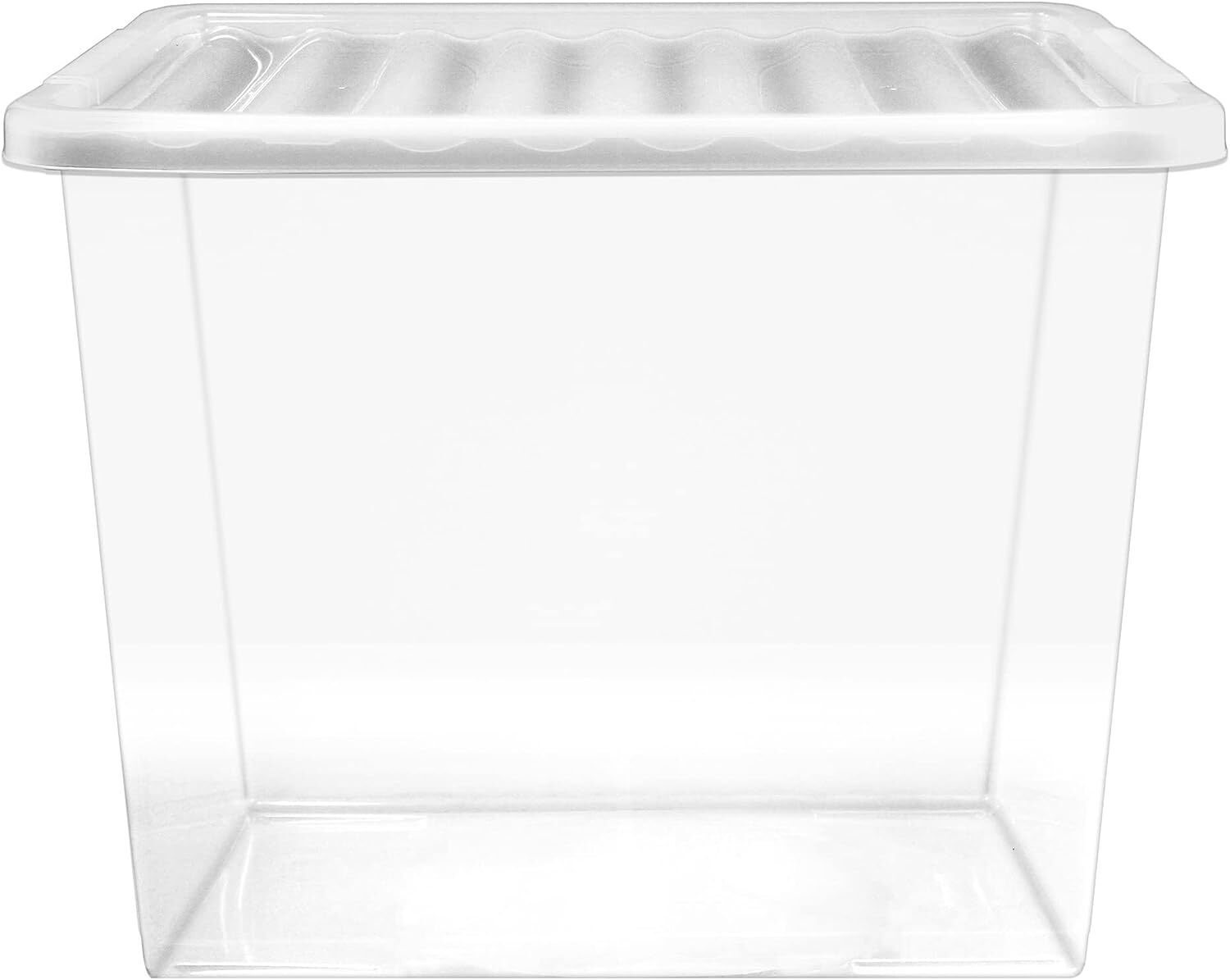80 Litre Clear Plastic Storage Box with Lid Extra Large Stackable Container