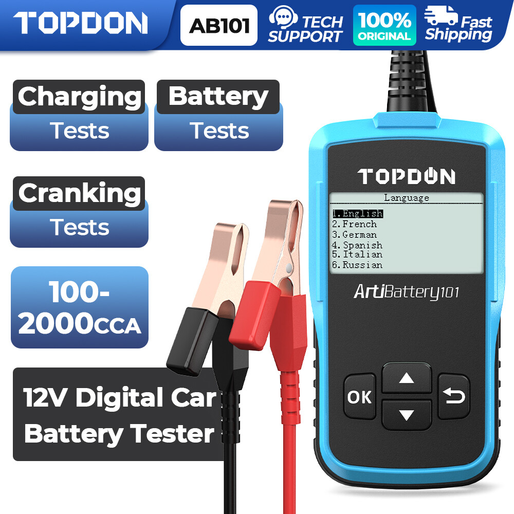 🔥TOPDON AB101 12V Car Load Battery Tester Digital Analyzer Tester LCD Screen