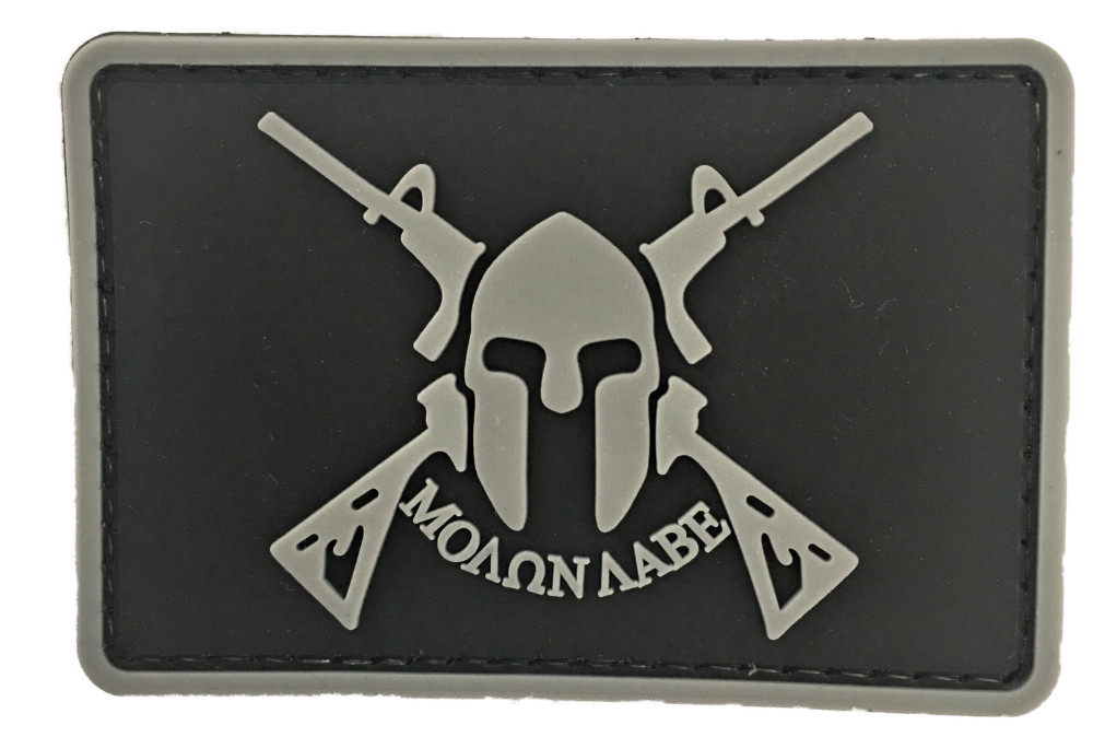 Molon Labe #3 PVC Patch Black (Recon SEAL Swat Special Forces GB F-35) 1275