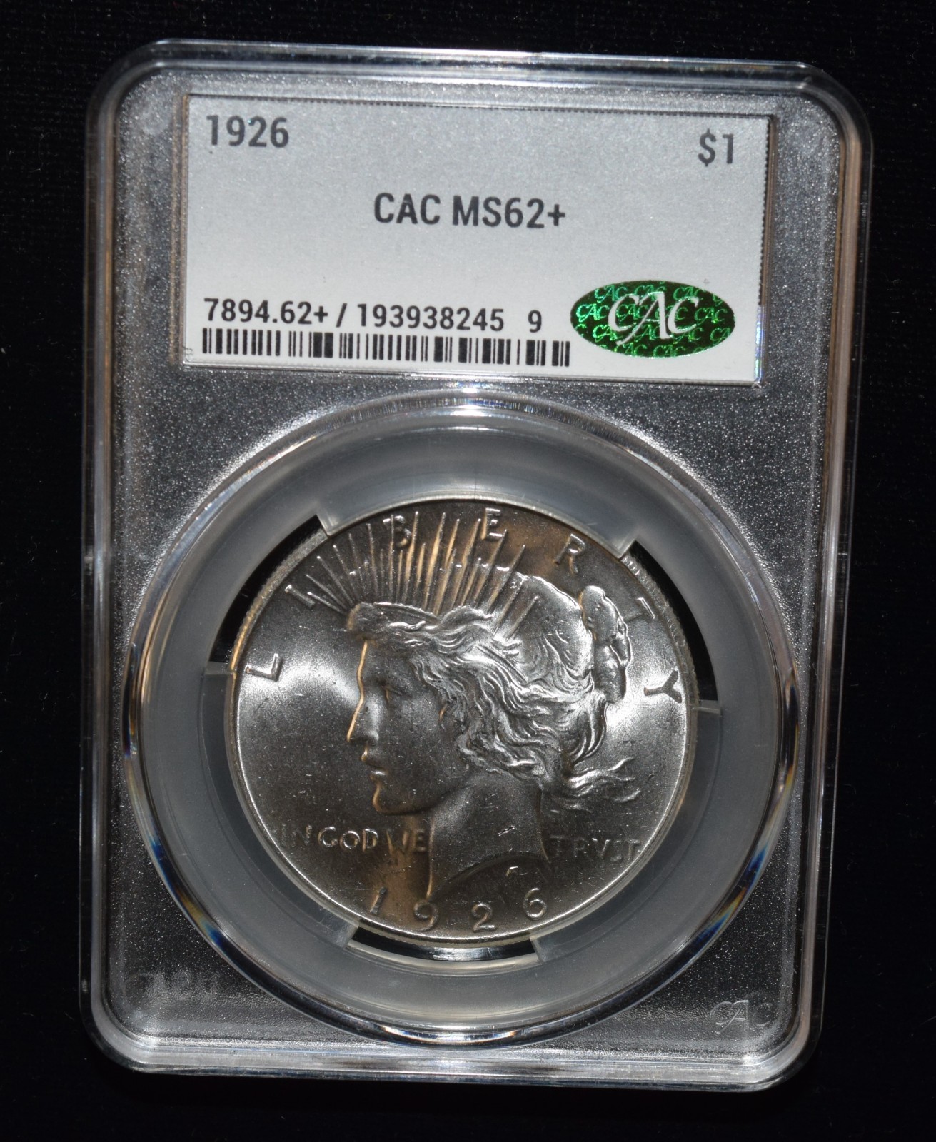 1926-P CACG MS62+ $1 Silver Peace Dollar