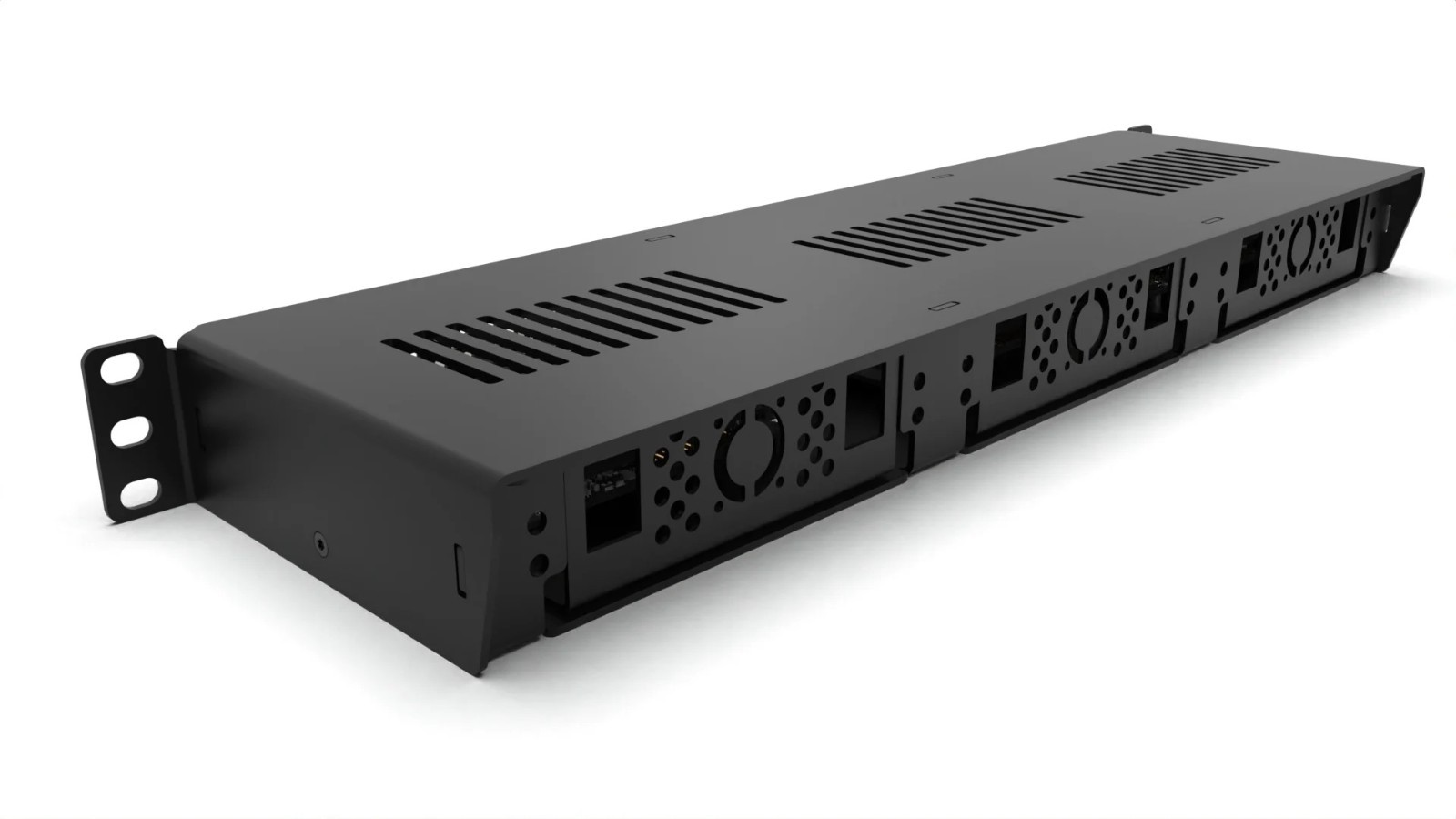 1U rack mount Pro Enclosed 3x Jetson - FRONT REMOVABLE