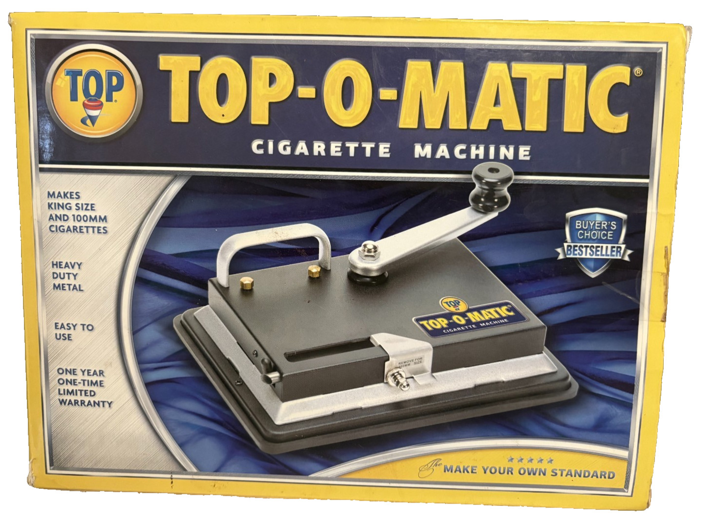 Top-O-Matic Cigarette Rolling Machine Easy Roll Collectable Heavy Metal Easy Use