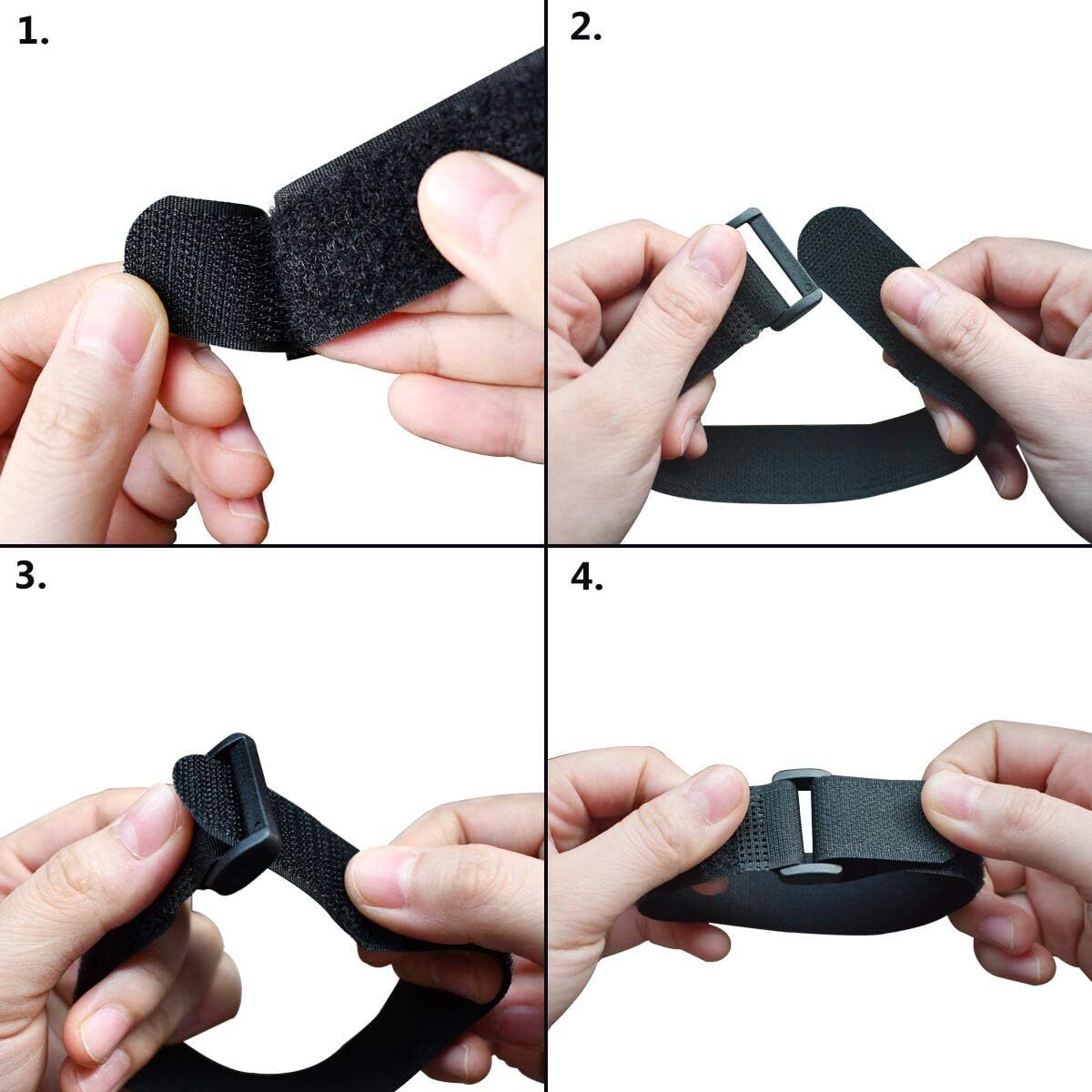 20 Pack Reusable Cinch Straps Fastening Cable Nylon Hook and Loop Cinch