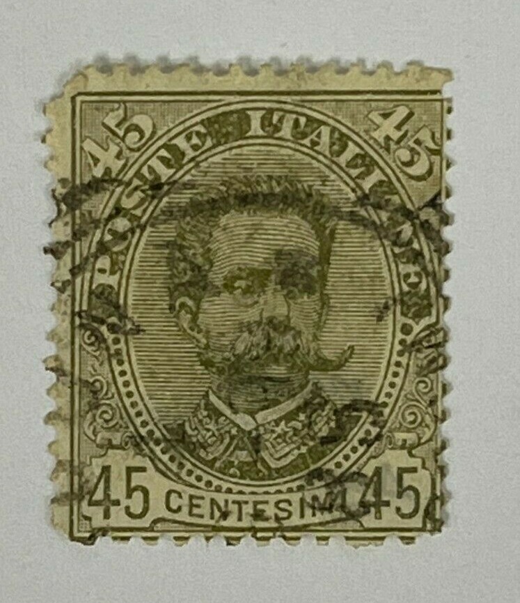 Italy Scott #71 45c Stamp - Humbert I 1895 (Used Hinged H) X17