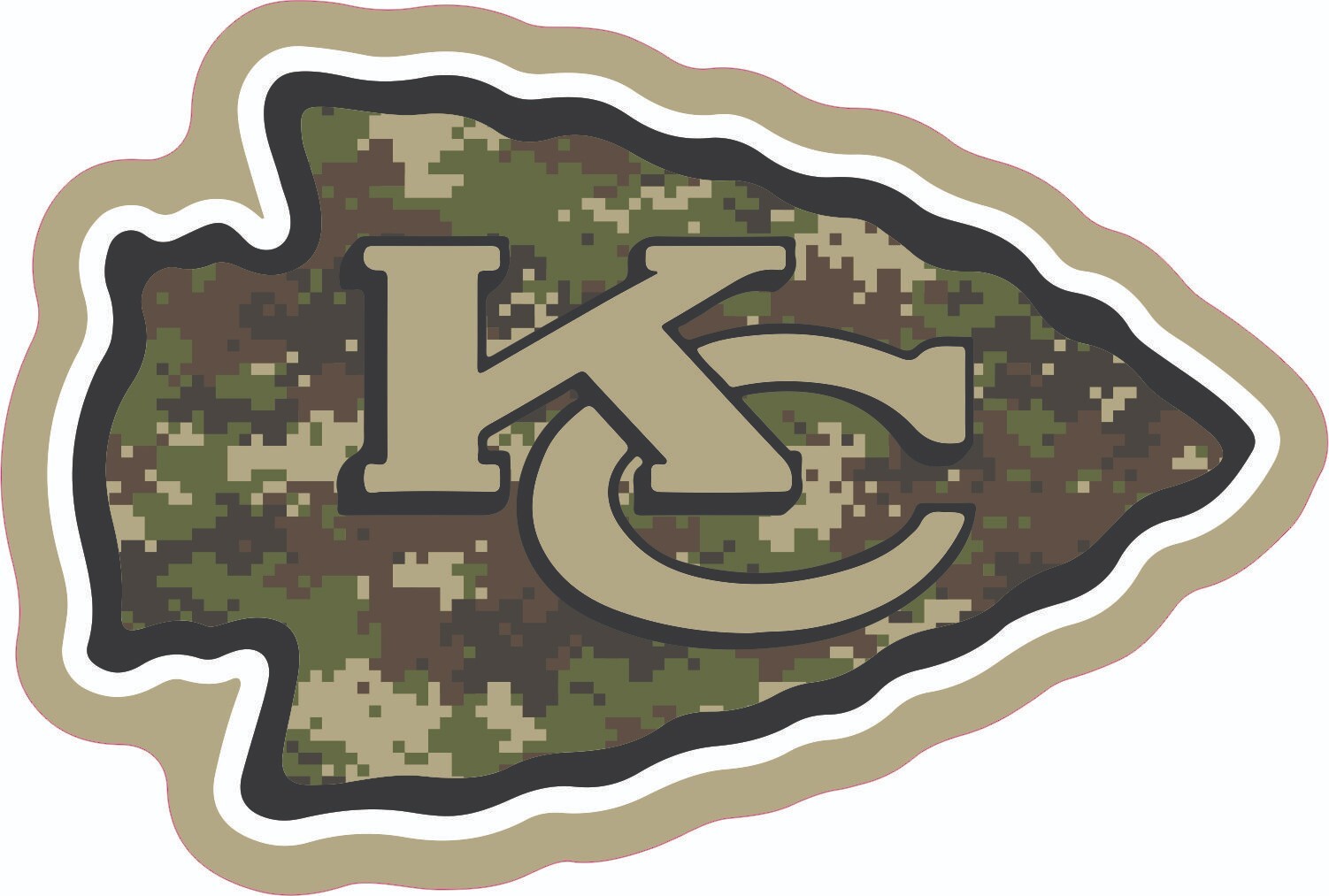 Chiefs Inspired cCamo Full Size Football Helmet Decals