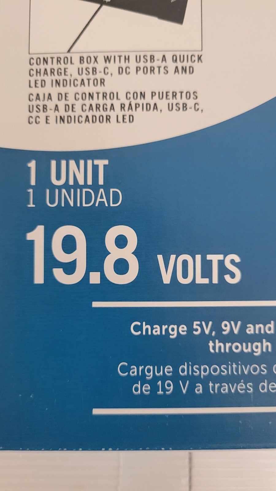 UTILITECH SOLAR PANNEL PORTABLE CHARGER 5437962 19.8VOLTS NEW