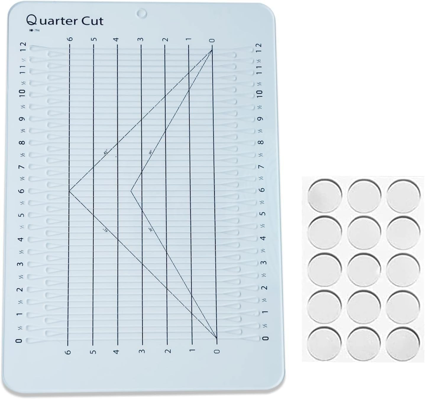 Quarter Cut Slotted Ruler Template for Quilting and Sewing Quilt Strip Rulers fo