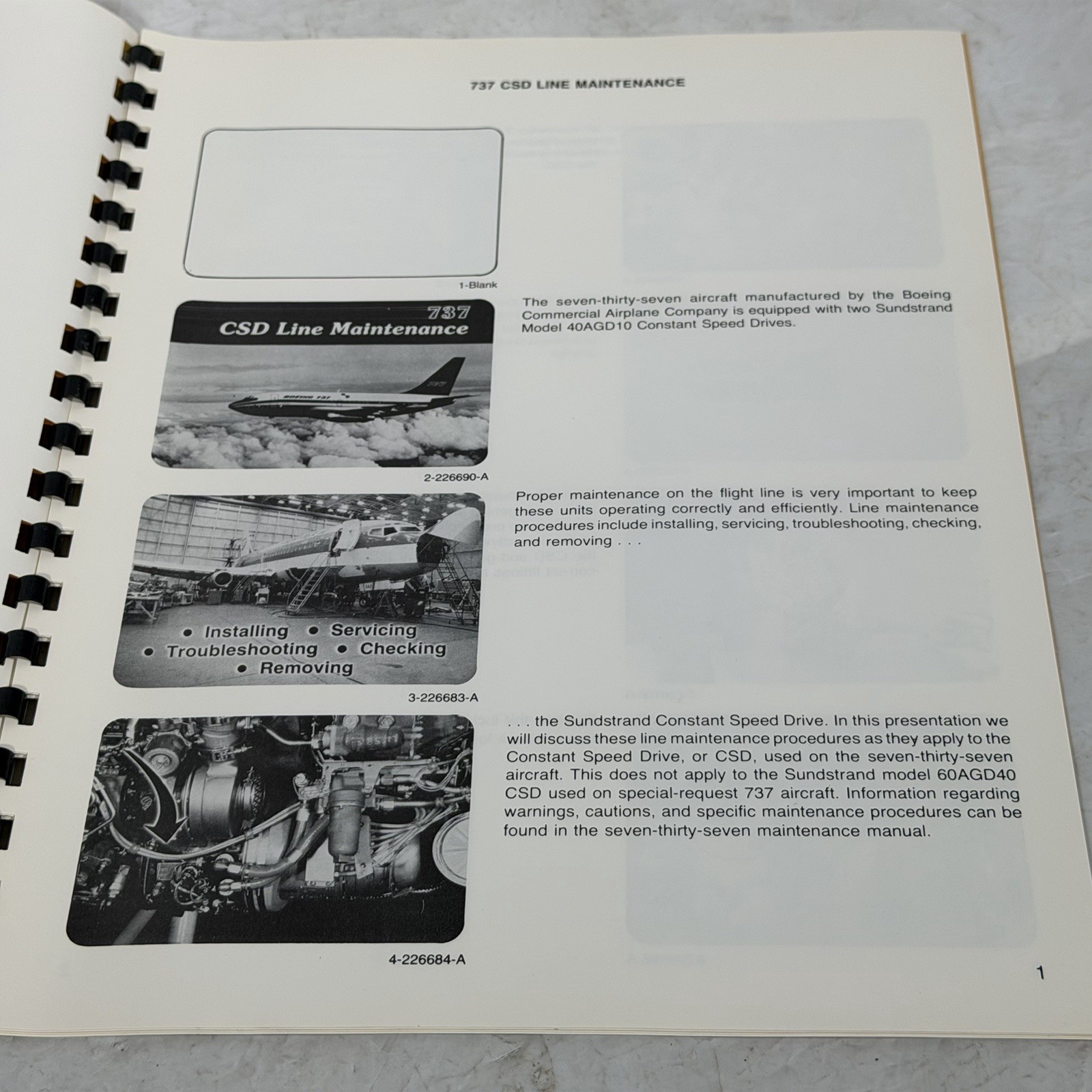 Sundstrand CSD 737 Line Maintenance Manual Model 60AGD40 Aviation