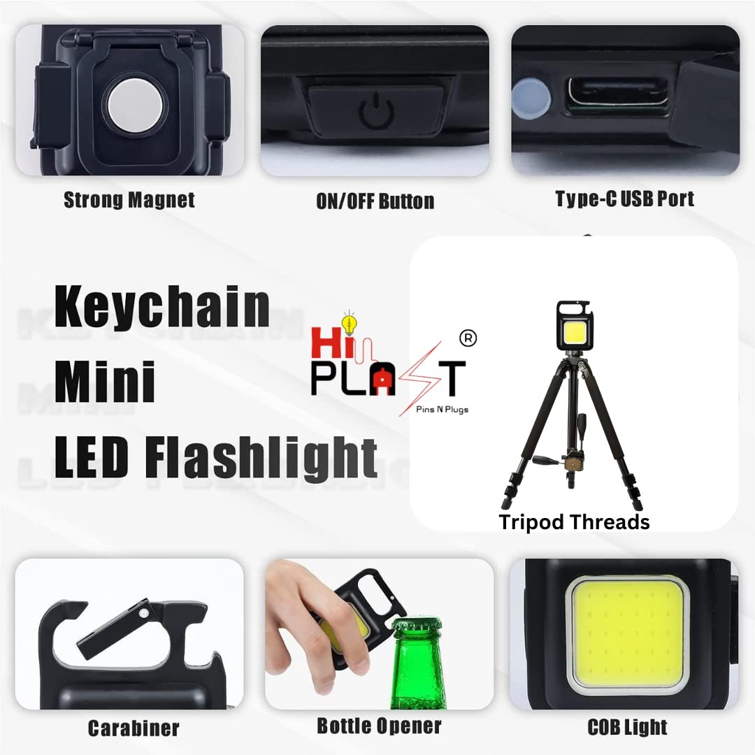 Waterproof Mini Portable Small Work Light, Aluminum, Rechargeable (Red)