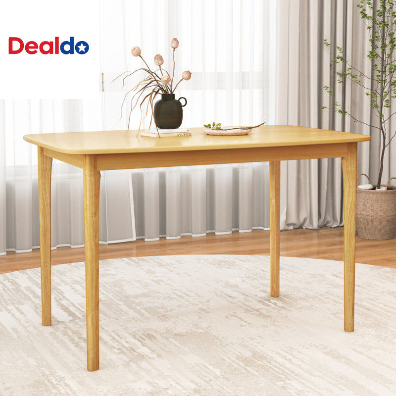 48 Inch Solid Wood Dining Table with Rubber Wood Supporting Legs for Kitchen Din