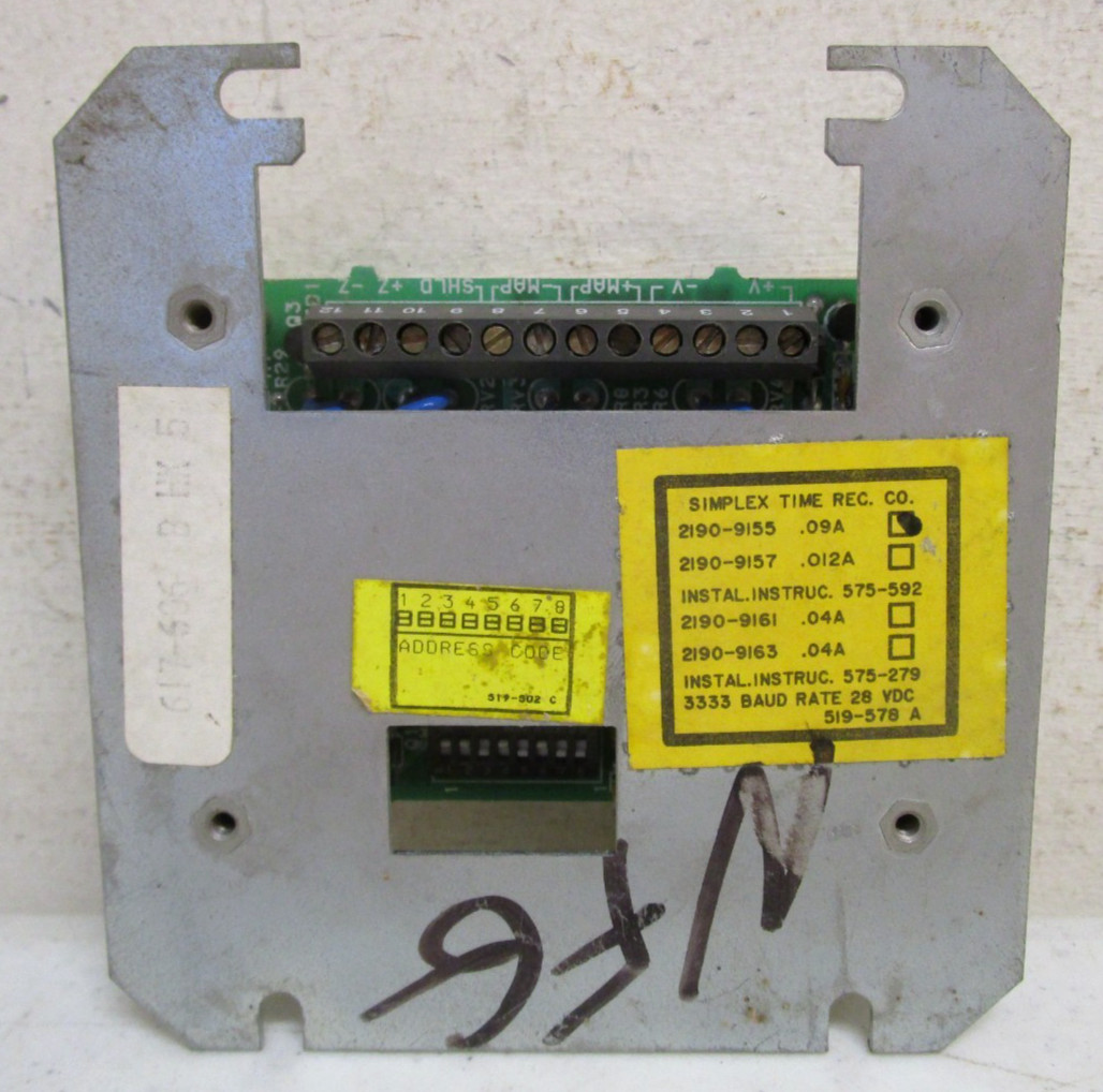SIMPLEX 2190-9155 ZONE ADAPTER MODULE MONITOR ZAM
