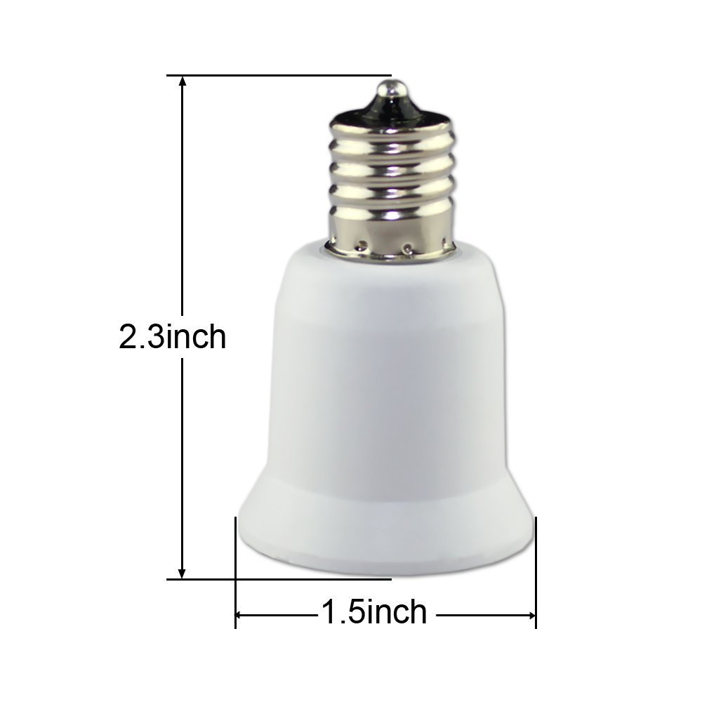6pcs Intermediate base E17 to Standard Medium base E26/E27 Converter Adapter