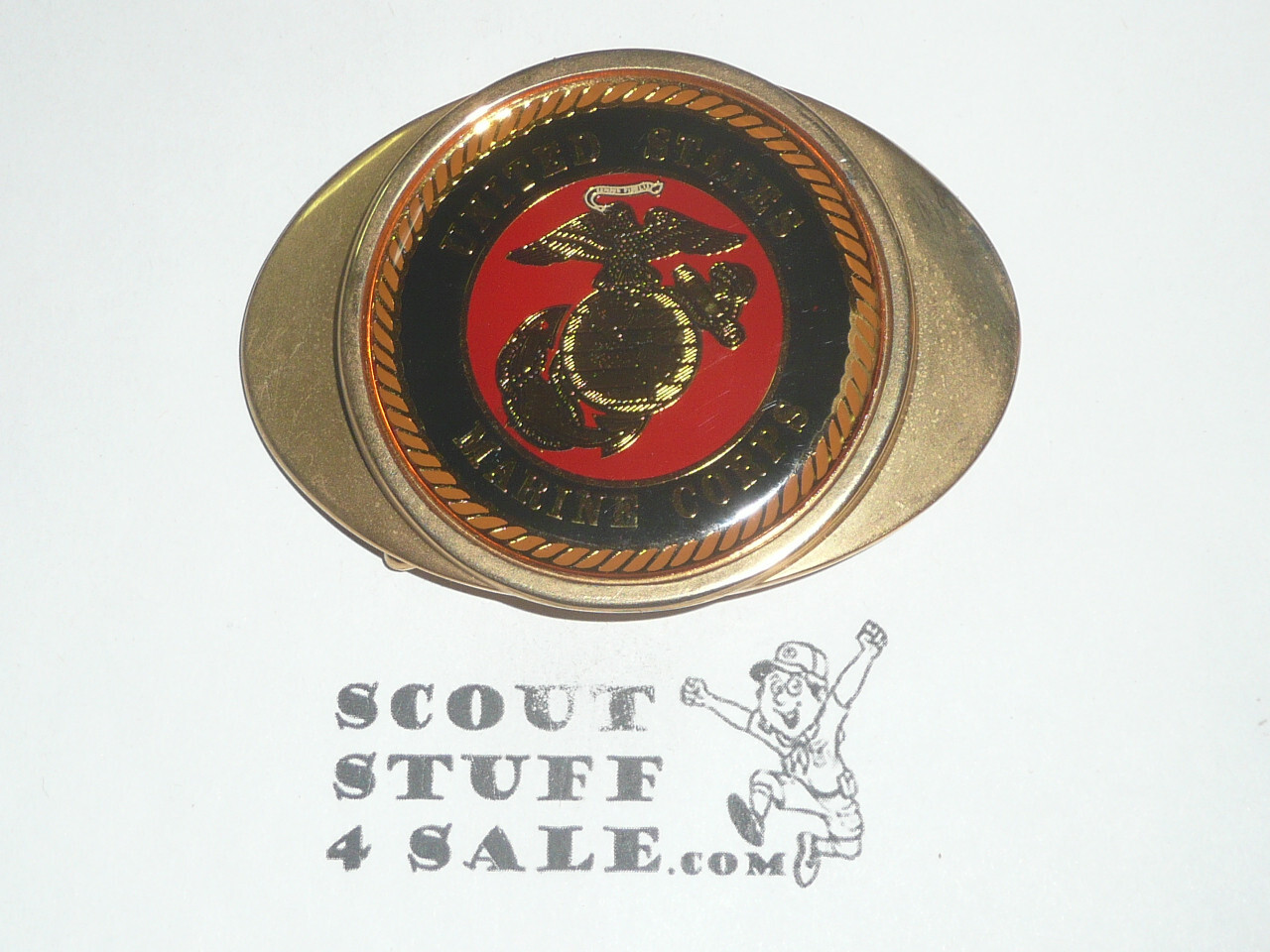 United States Marine Corps 24k Gold Plate Belt Buckle, New in Bag