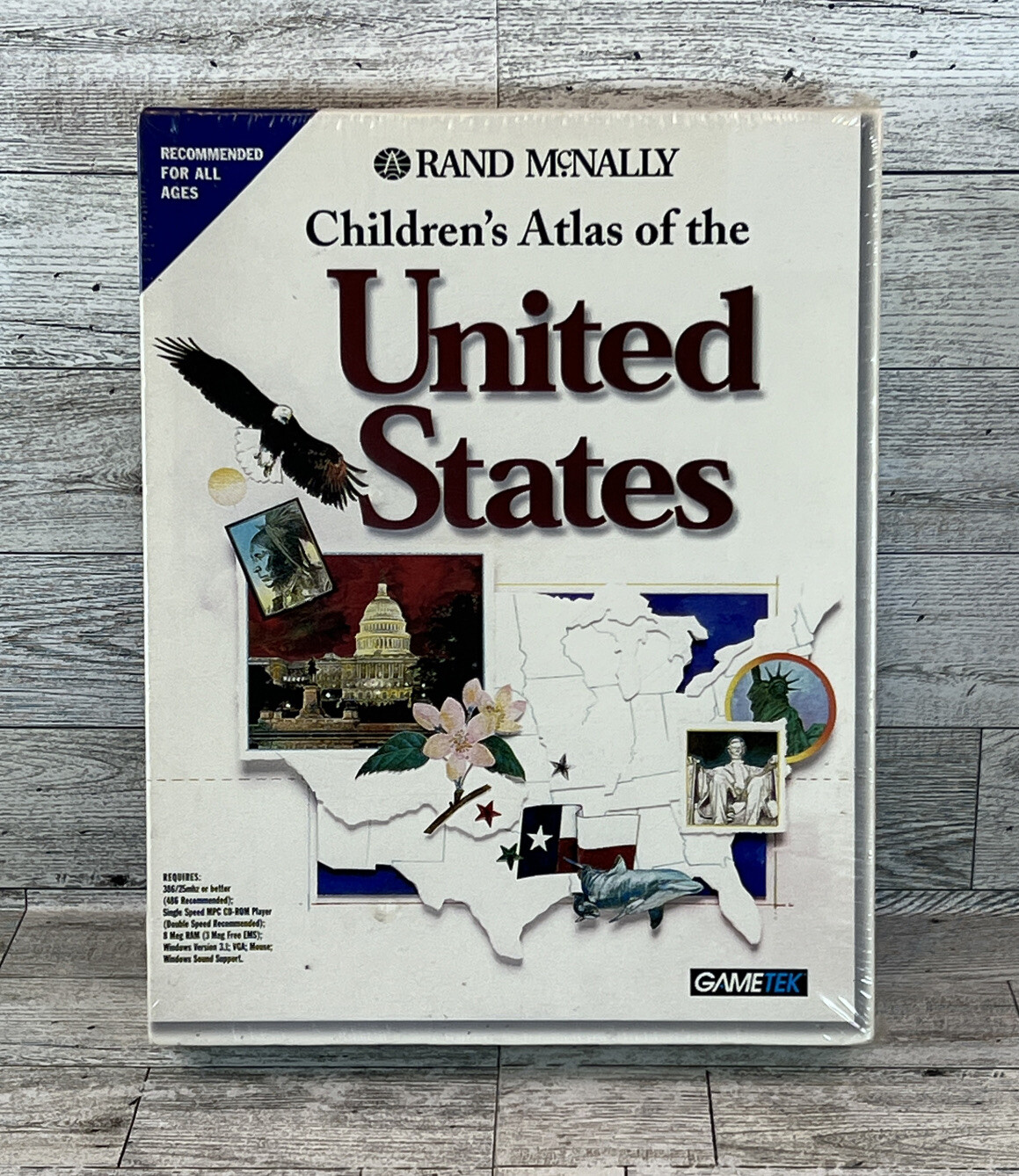 Gametek 1994 Rand McNally Children’s Atlas Of The Untied States Windows 3.1 NEW