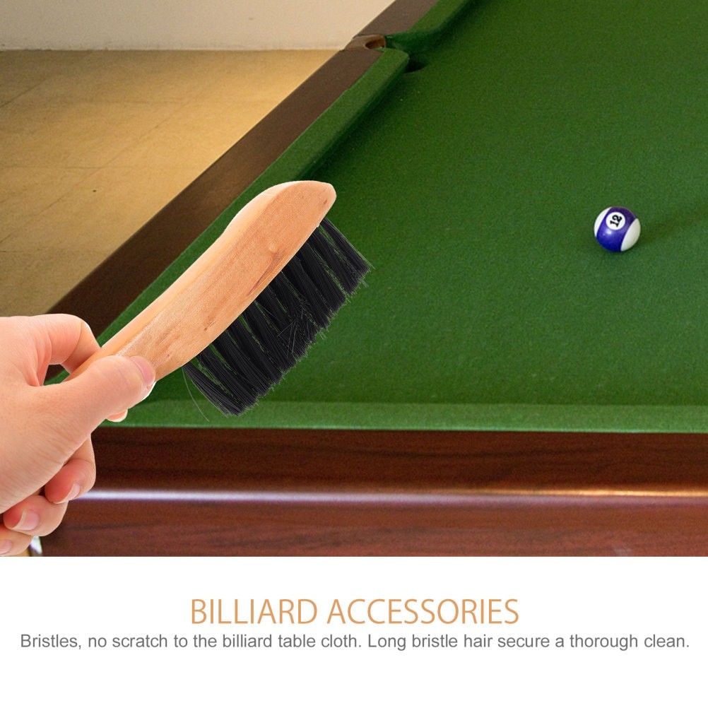 Billiard Table Clean Set Durable PVC Bristle Brush with Cue Holder Metal Rack