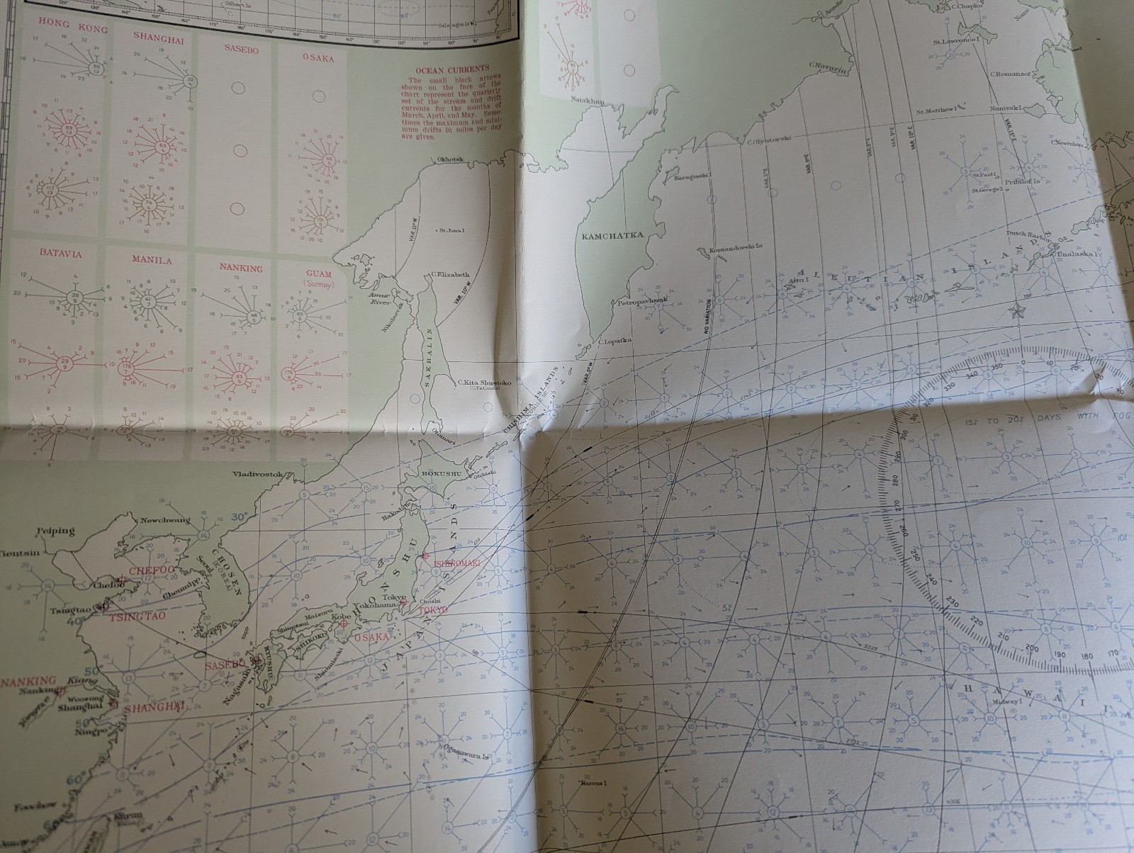 Pilot Chart Upper Air - North Pacific Ocean March 1935 Interwar No.1401a
