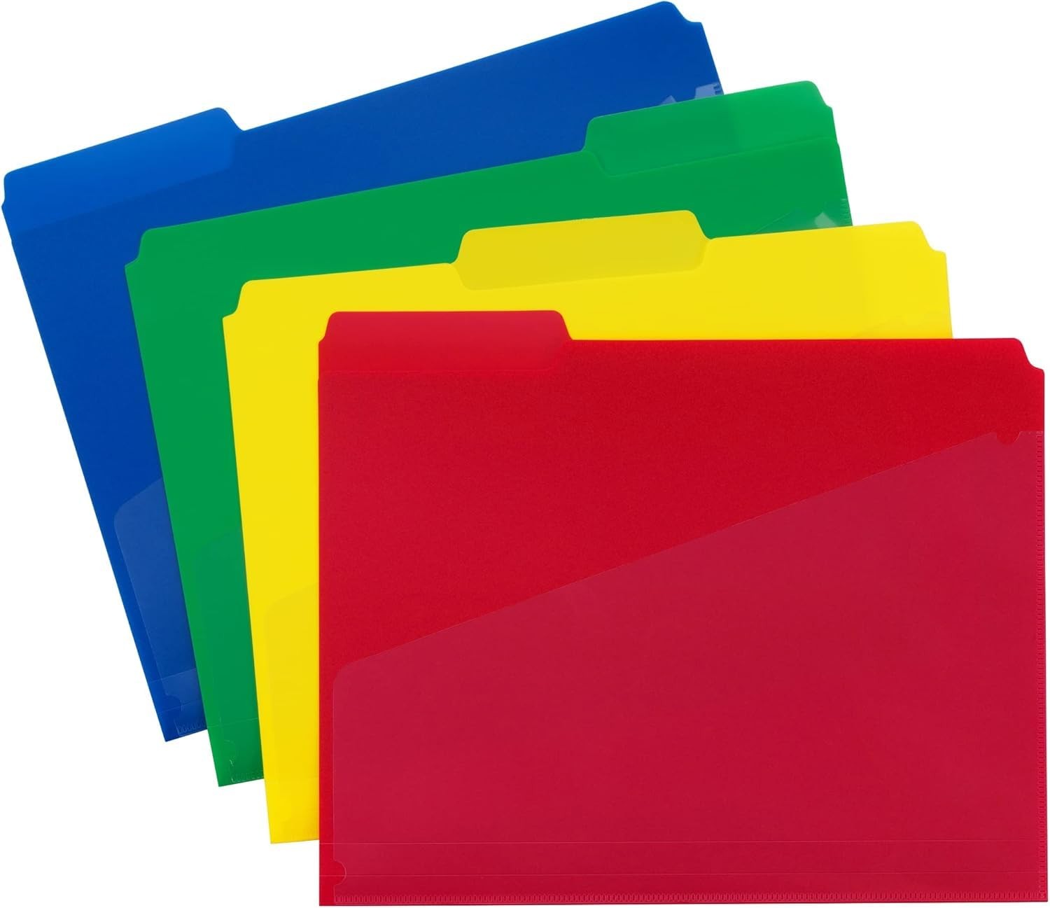 24 PCS Letter Size Poly File Folder Pocket 1/3Cut Tab Document Organizer