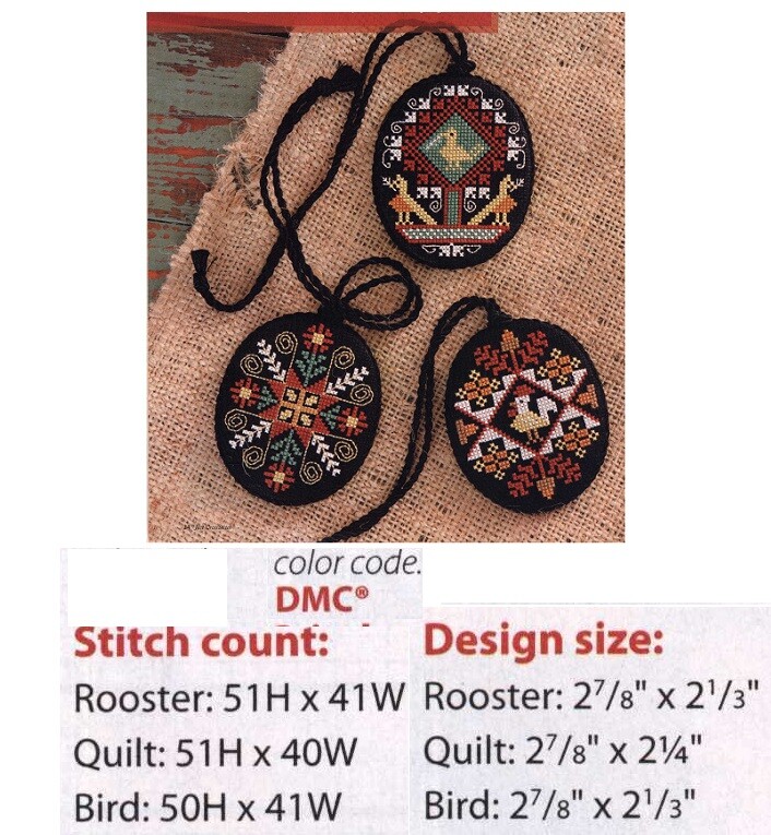 FOLK EGGS  CROSS STITCH PATTERN ONLY      YD   WEP