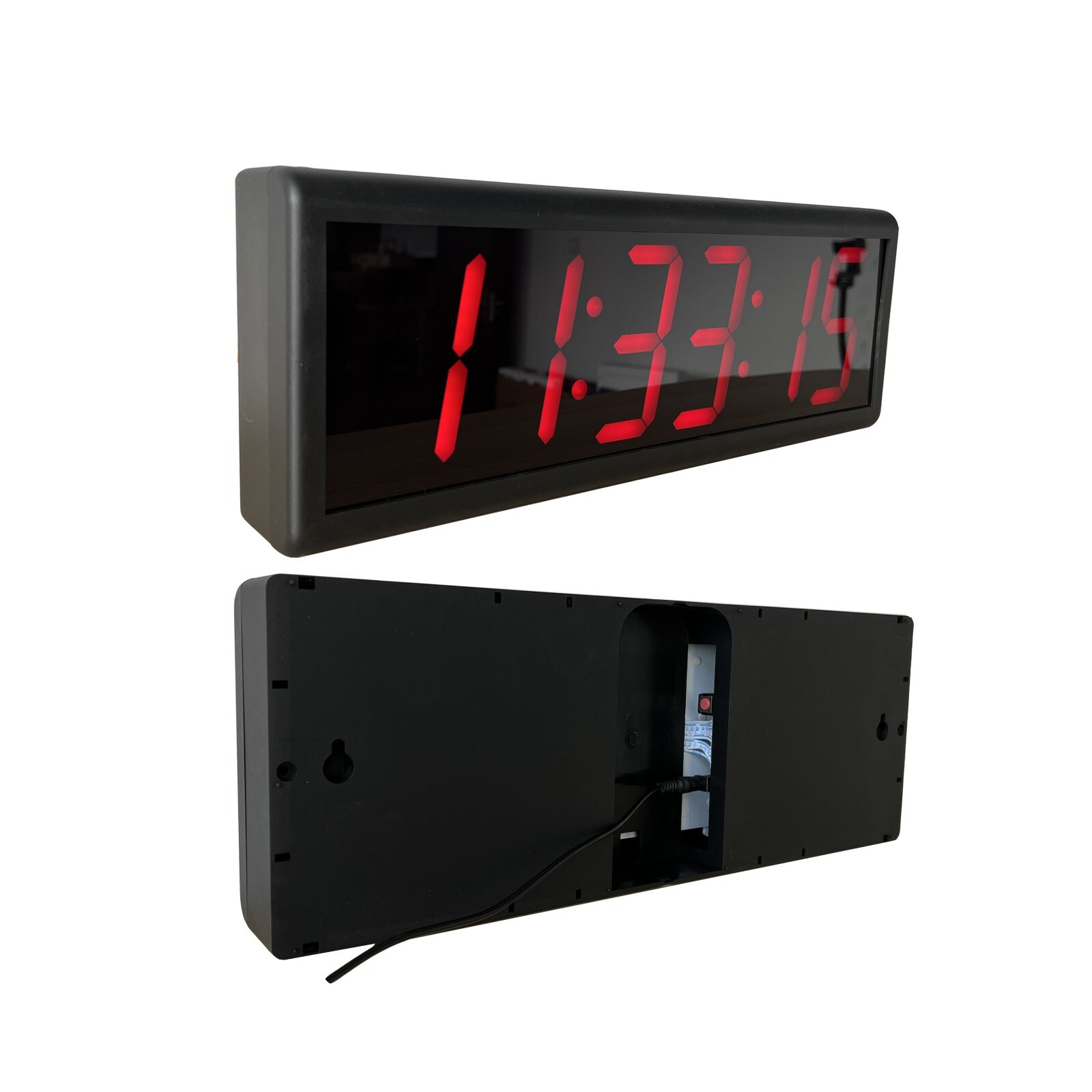 Synchronized NTP WiFi Clock for Office, 4" x 6 Red Digit, Automatic DST Reset