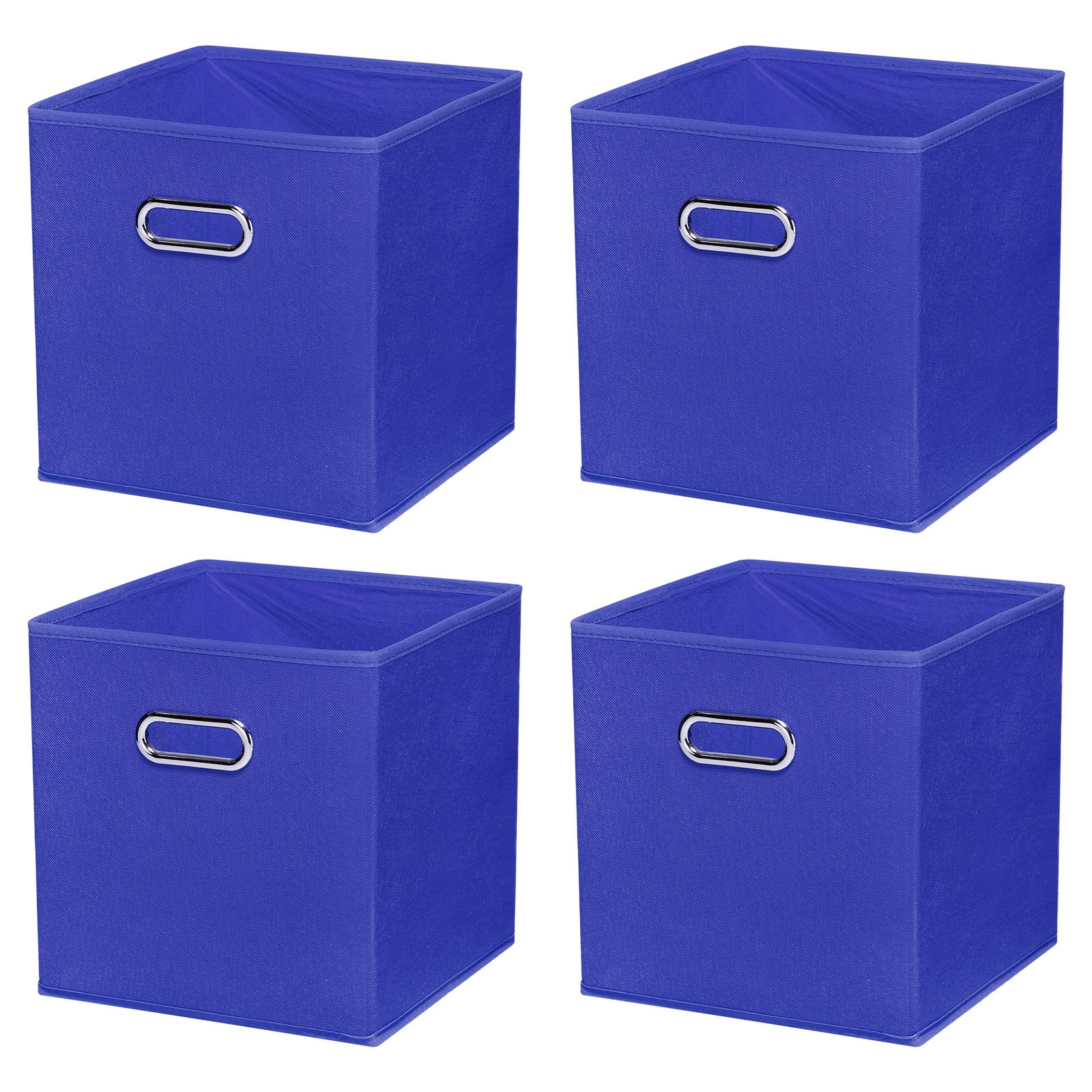 4Pcs 11"x11"x11" Foldable Storage Cube Bins Storage Organizer Bins Dark Blue