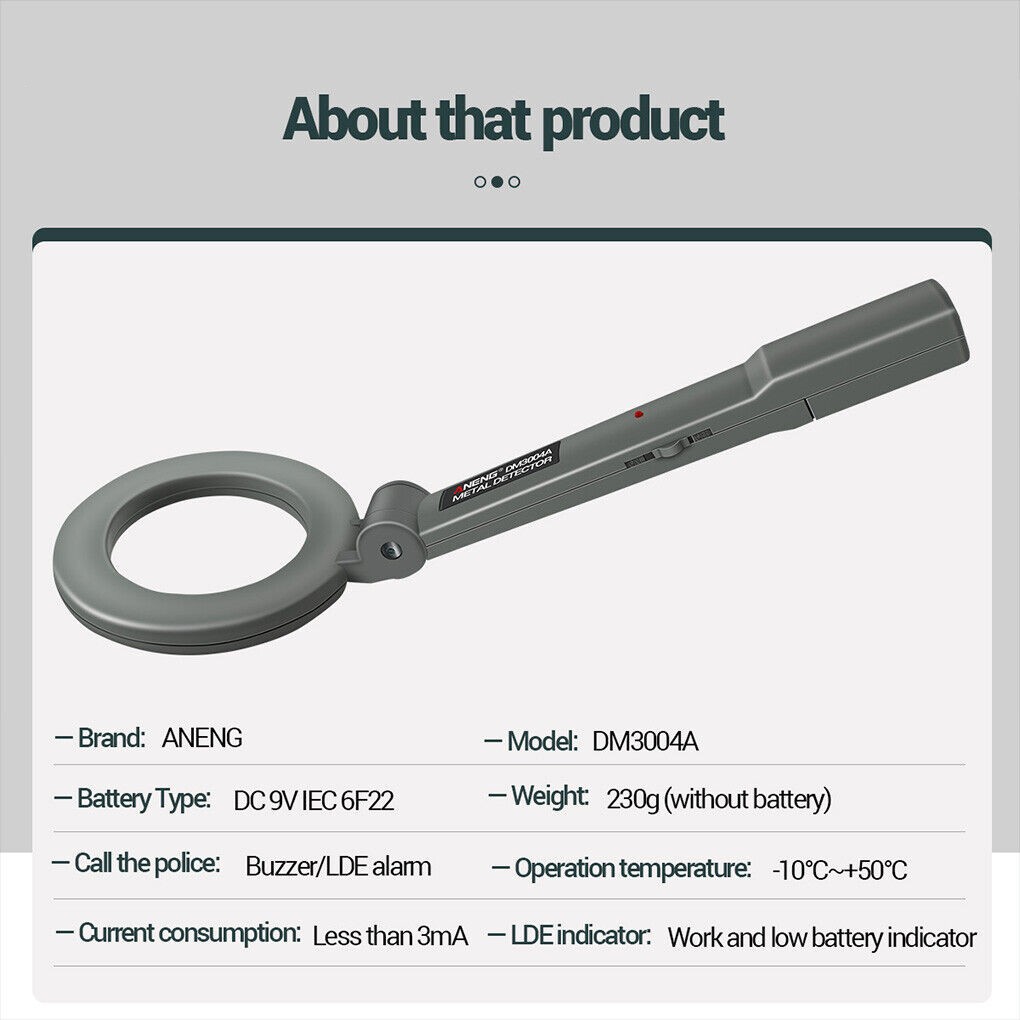 Handheld Metal Detector Airport Security Scanner High Sensitive Testing Tool