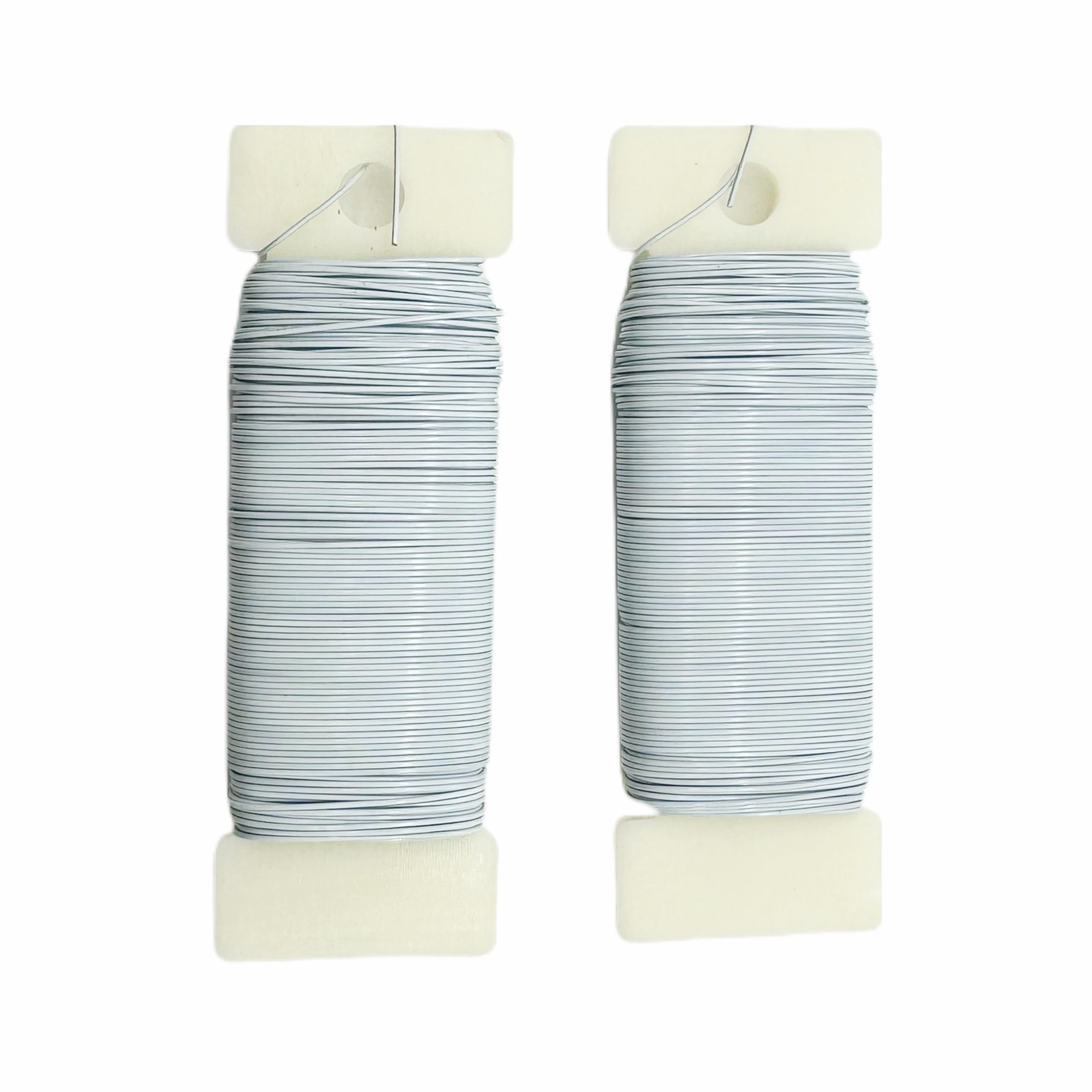 LUFOX 2 Rolls 22Gauge White Metal Floral Wire - Flexible Paddle Wire for Crafts,