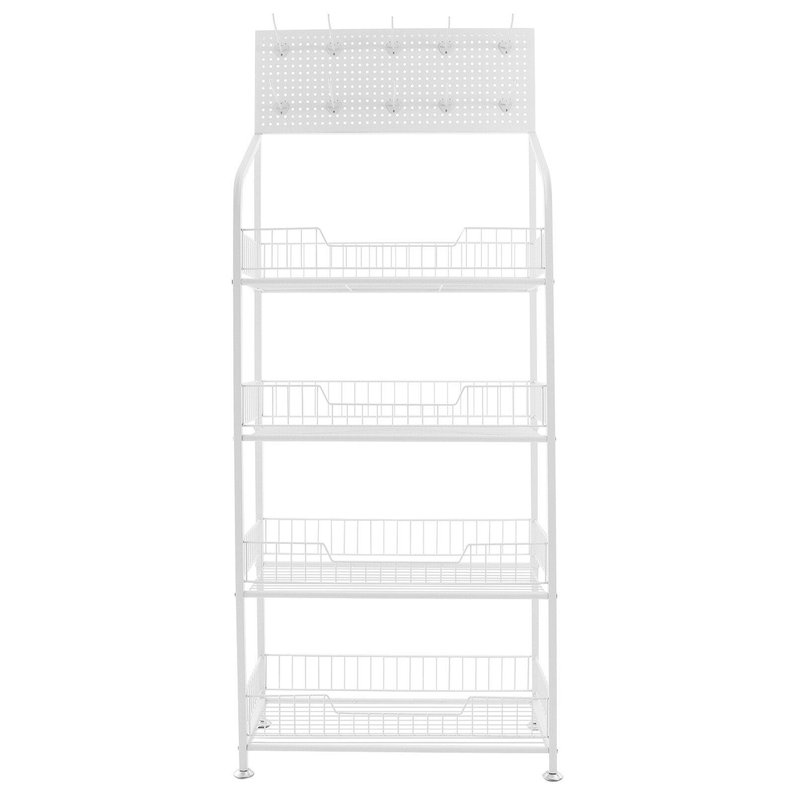 Snack Rack Stand with Hooks 4 Tier Retail Display Rack Snack Display Organizer