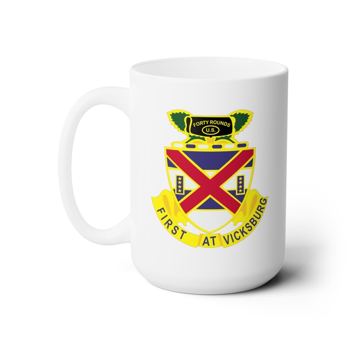 White Ceramic Mug 15oz - Army - 13th Infantry Regiment wo Txt - DUI X 300