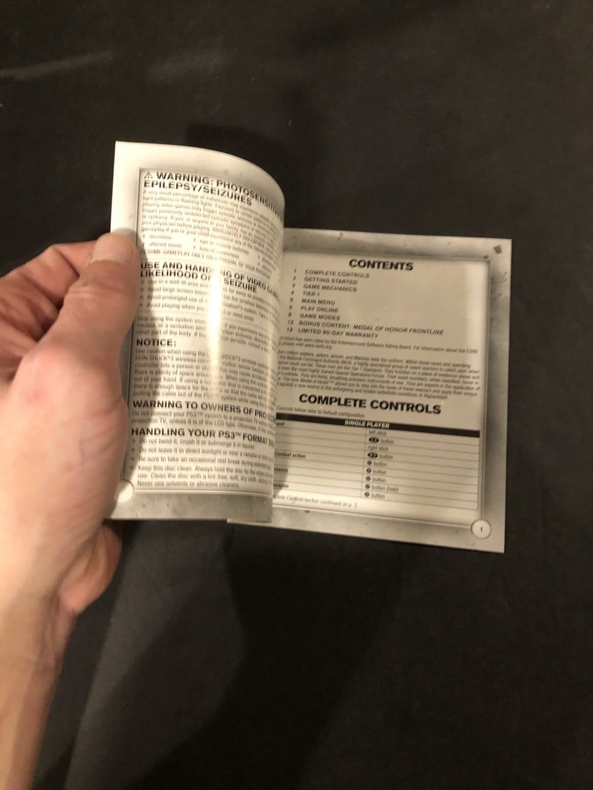 Medal honor ps3 Manual only