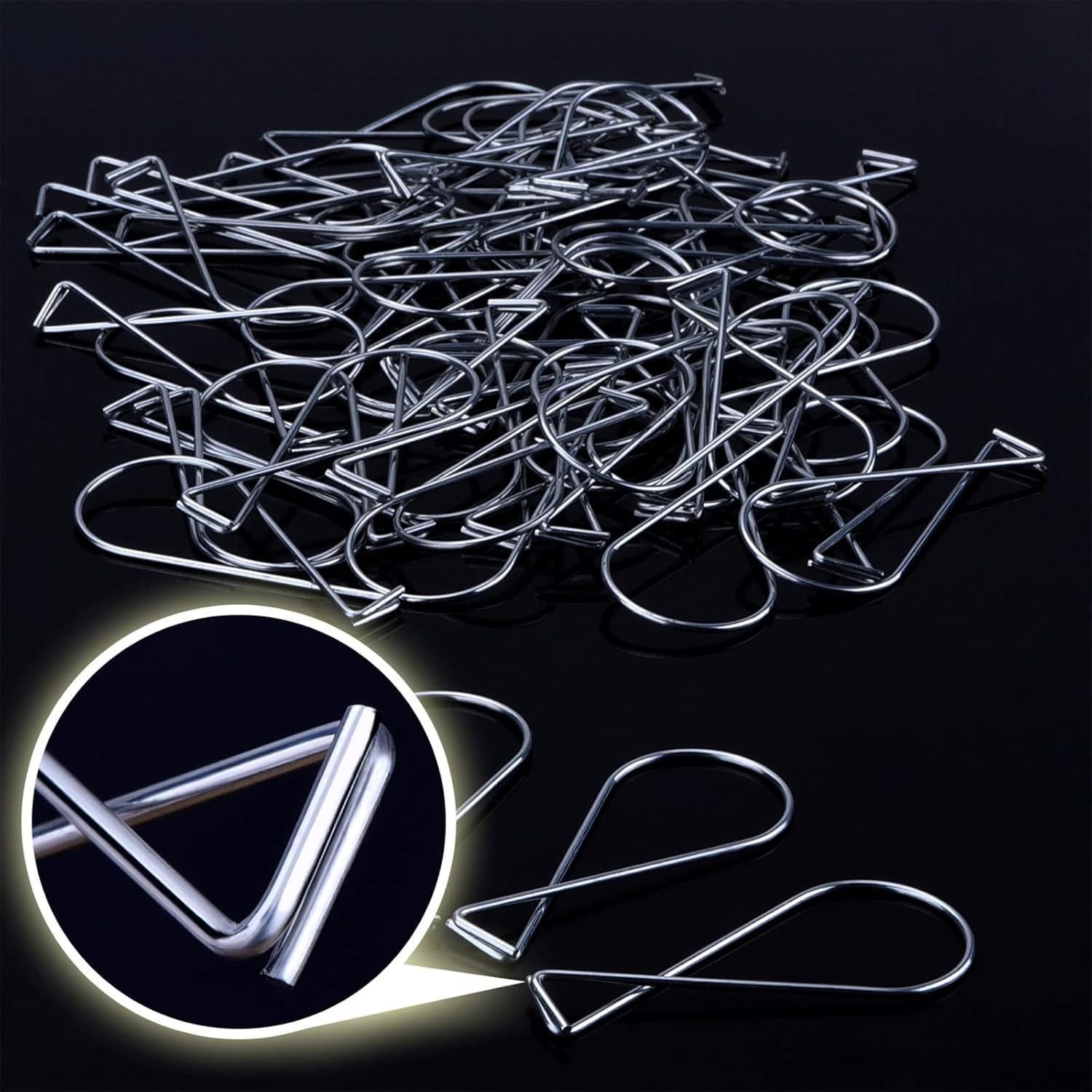 Outus 30 Packs Hook Clips Ceiling Tile Hooks T-bar Drop Silver