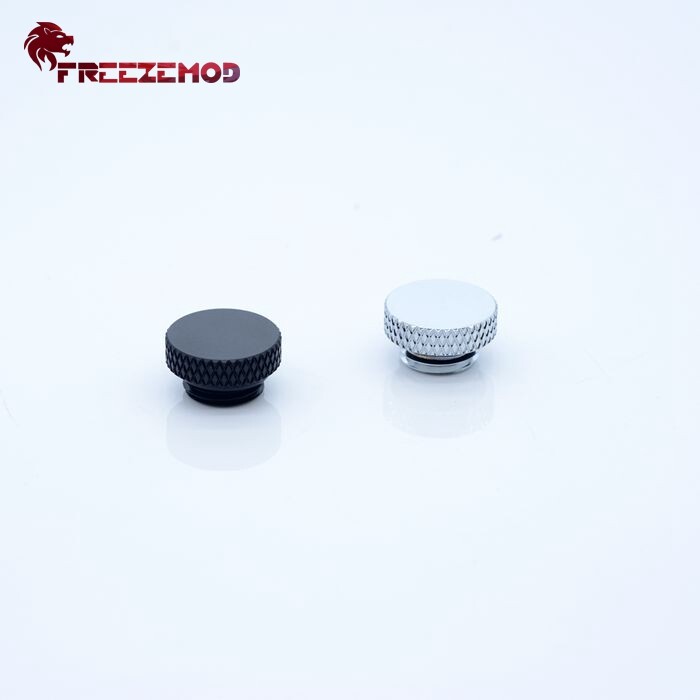 4 Pcs FreezeMod G1/4" Thread Low Profile PLUG Stop Fitting Black Silver Brass