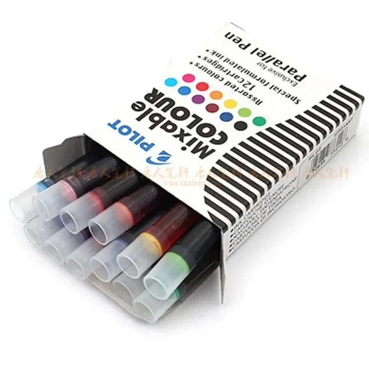 1 Pilot Parallel Pen Calligraphy Set 1.5mm Nib Ink Cartridges Black And Red Pens