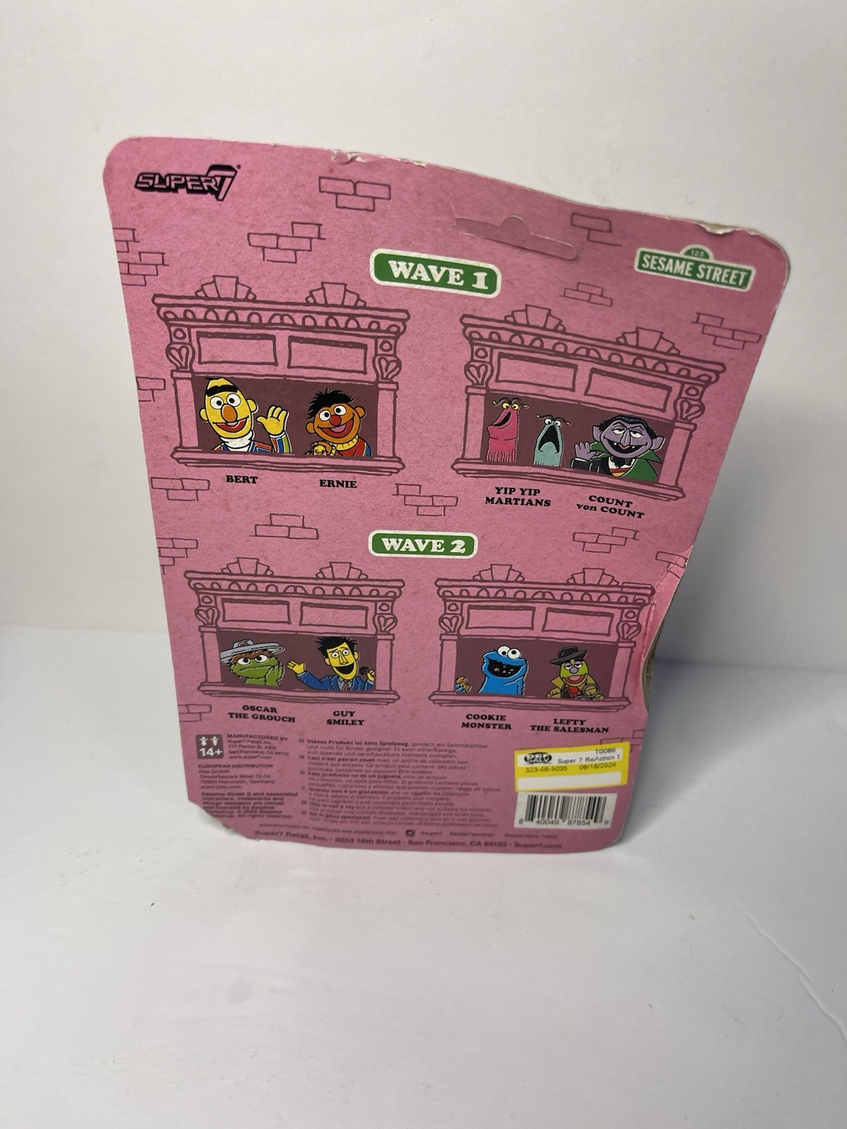 Super7 Sesame Street COOKIE MONSTER w/ COOKIES 3.75-Inch ReAction Damage box!