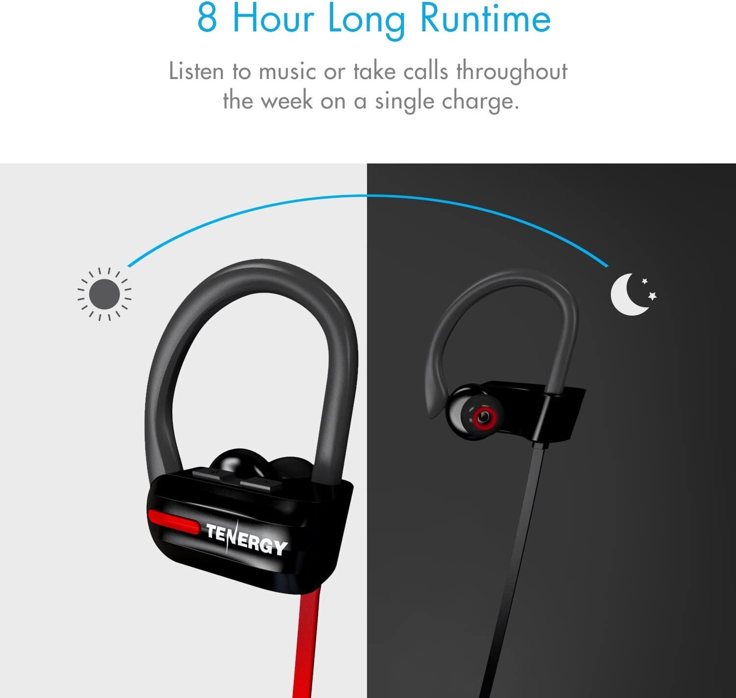Tenergy T20 Wireless Bluetooth Earphones IPX7 Earbuds Headphone & Bonus Armband