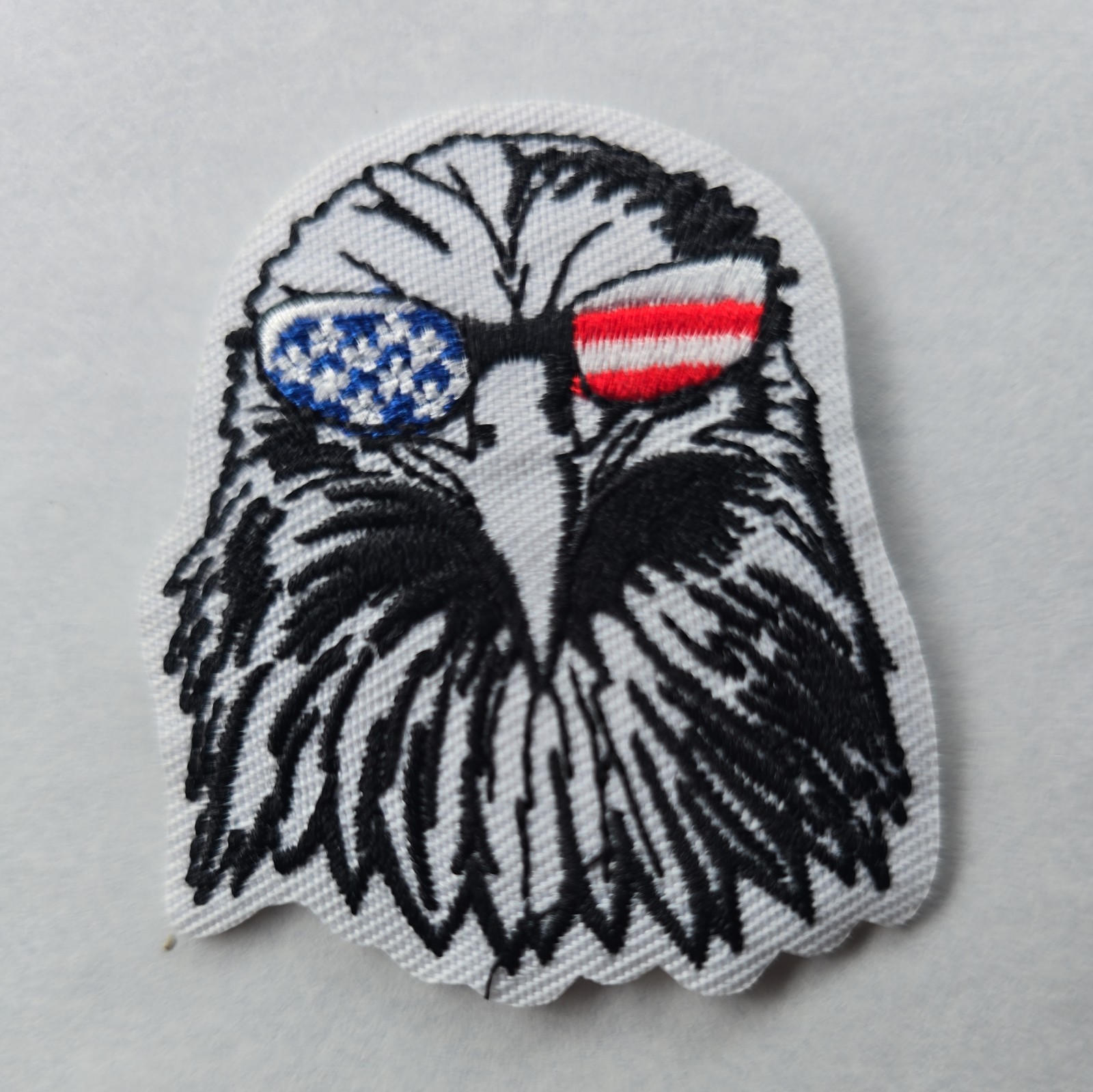 USA patriotic eagle with sunglasses Morale Patch Iron On Embroidered