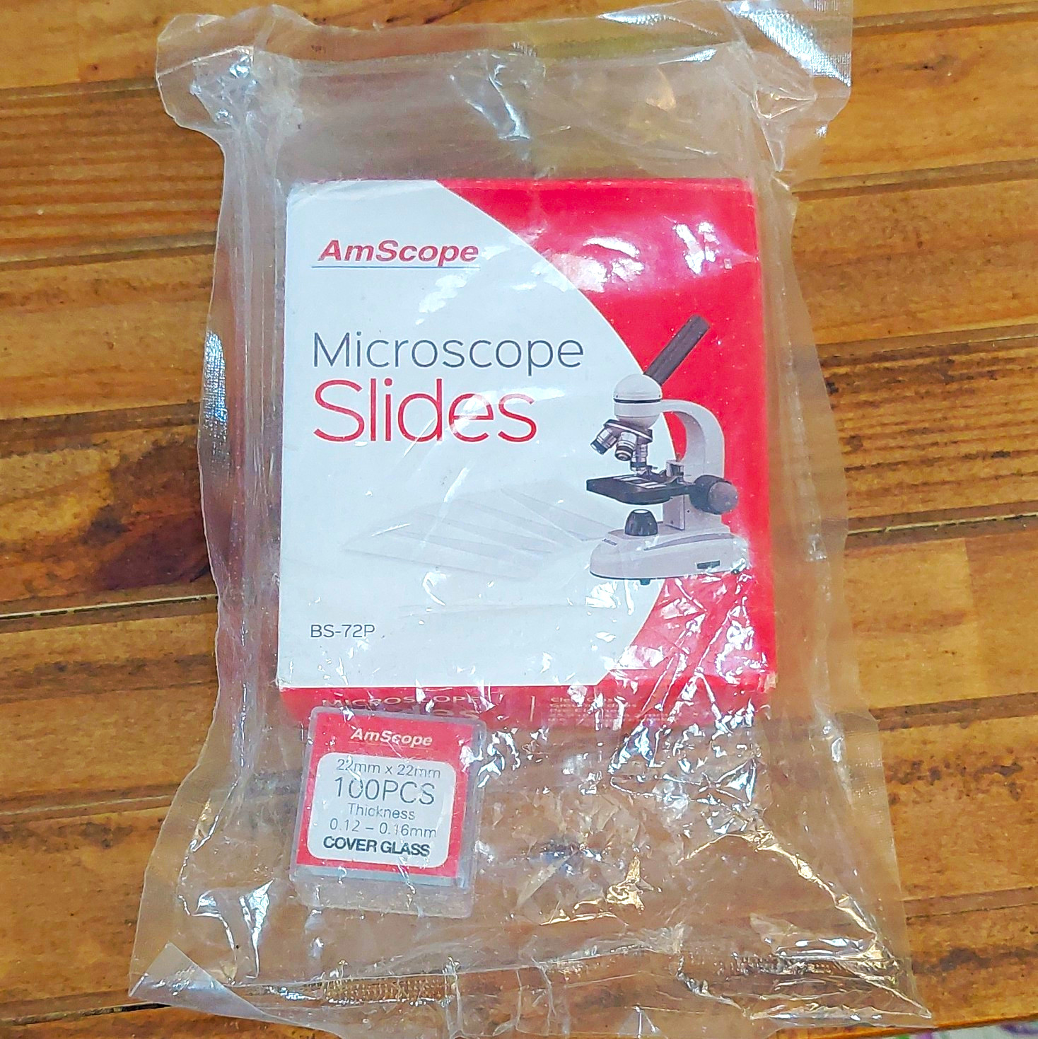 AmScope BS-72P Microscope Slides Clear Glass Ground Edges Pre-Cleaned 1x3 Inch