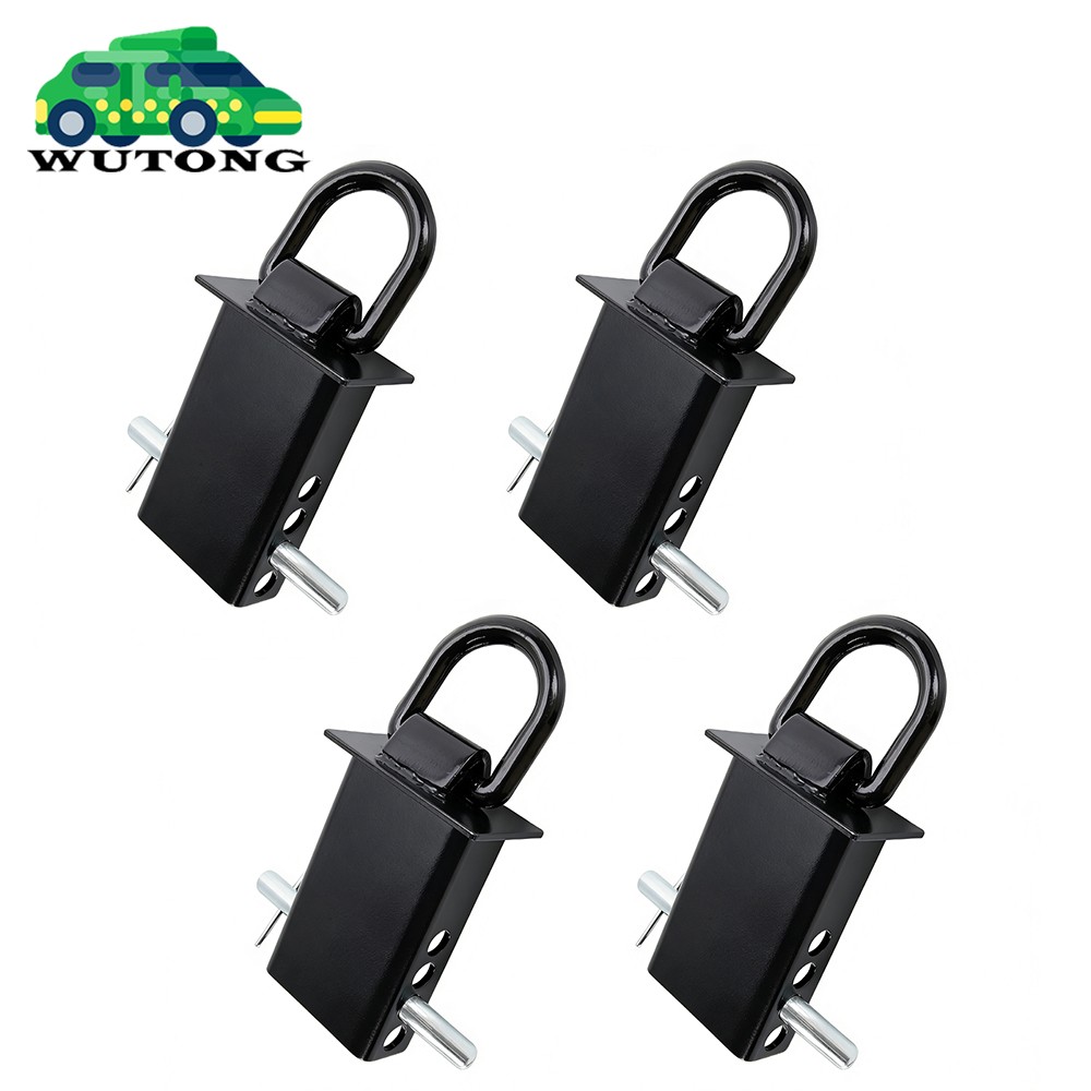4 Pack Stake Pocket D Rings Heavy Duty 1/2" Trailer Hitch Pin Tie Down 18000lb