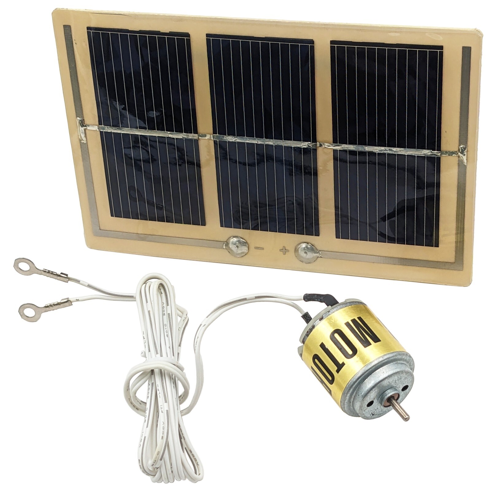 Solderless Solar Motor Kit - Includes Solar Cell Module & Clip-on DC Solar Motor