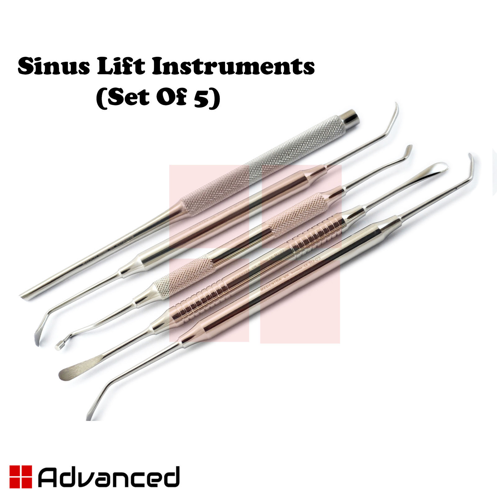Surgical Sinus Lift Instruments Sinus Handle Elevators Implantology Curettes New